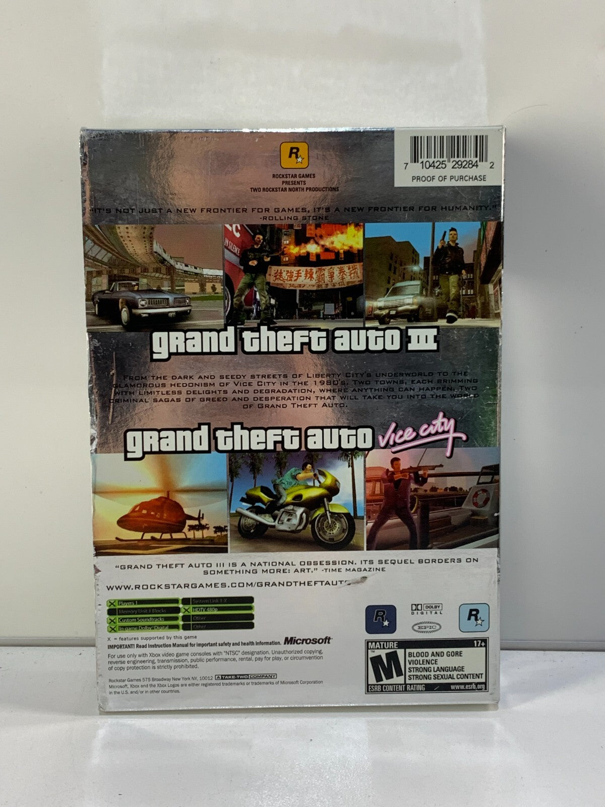 Grand Theft Auto Double Pack (Microsoft Xbox, 2003) complete w/ Manual & poster