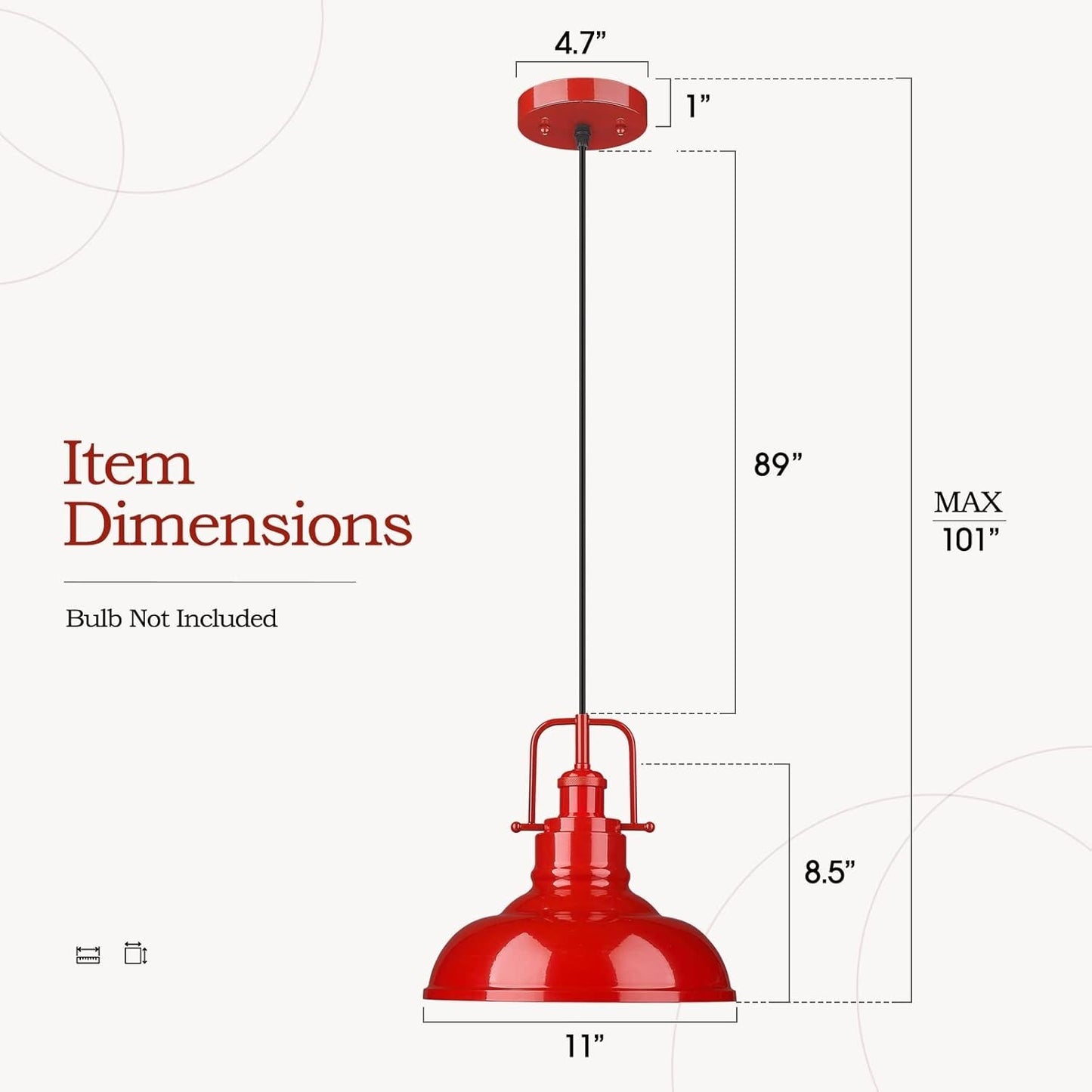 Zeyu Farmhouse Modern Pendant Light Light 016-1 RED