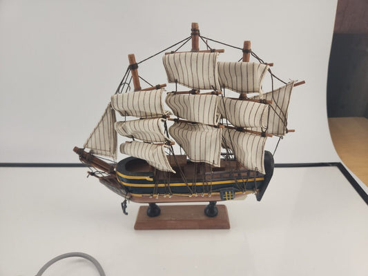 Handmade Wooden Model Ship - Nautical Elegance for Display