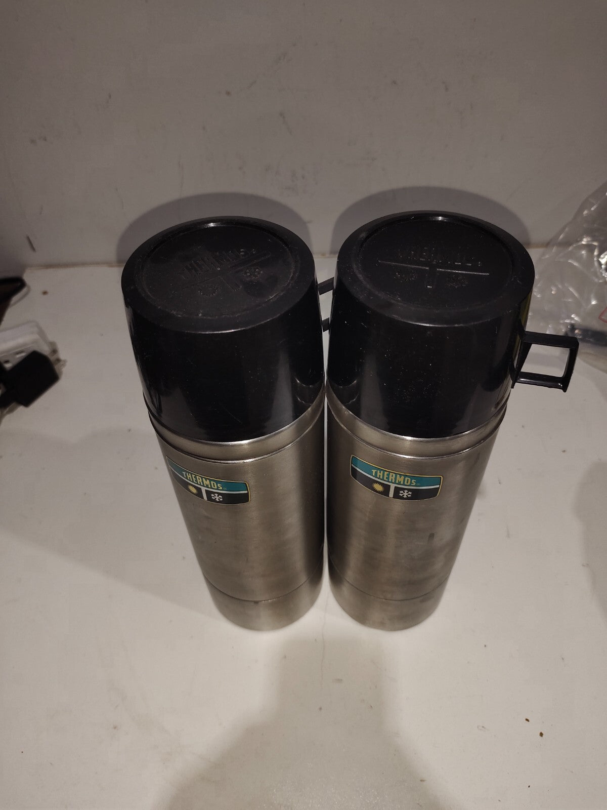 Vintage Thermos King-Seeley Stainless Steel Model 2464S Stopper 764 - Set Of 2