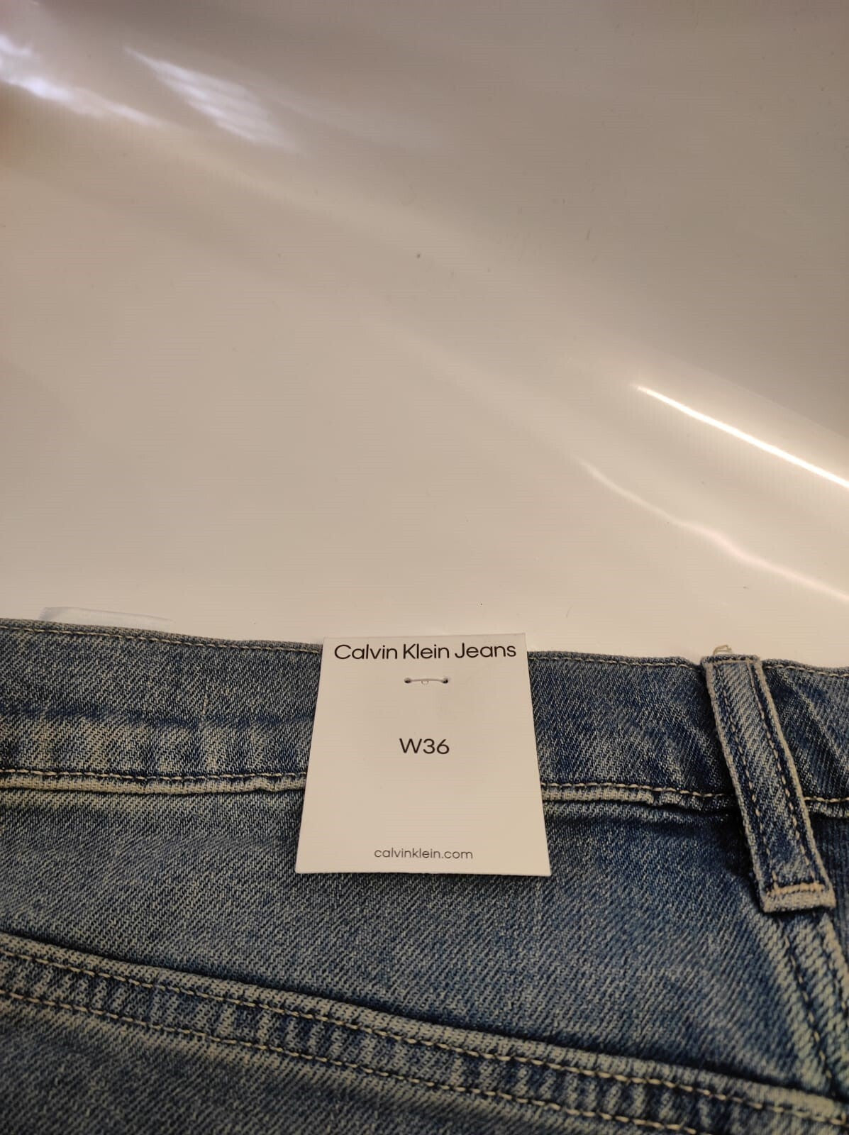 Calvin Klein Mens 36" Cut-Off Denim Shorts