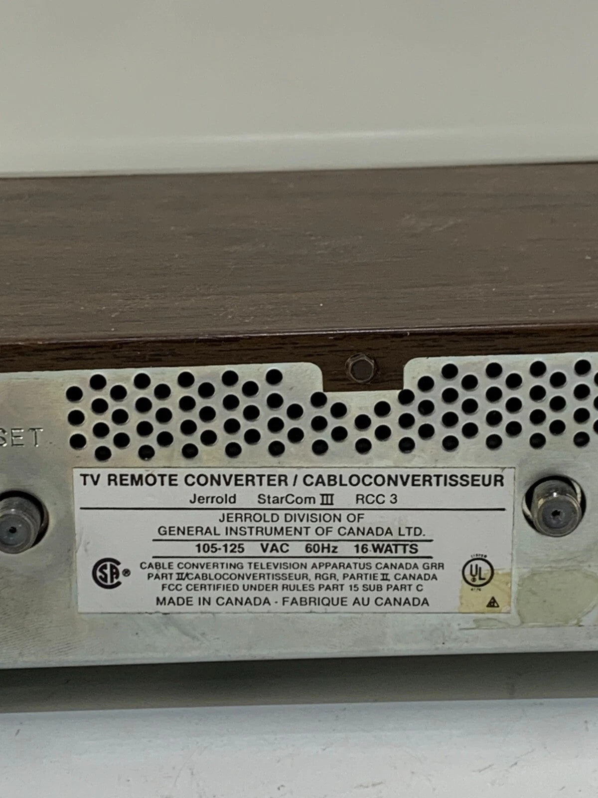 Vintage Jerrold Starcom III TV Remote Cable Converter Box RCC-3