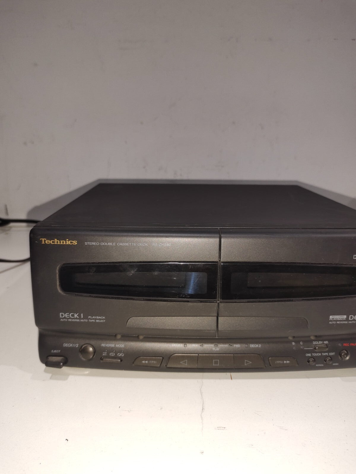 Technics Black RS-CH550 Stereo Double Cassette Tape Deck No Power Cord