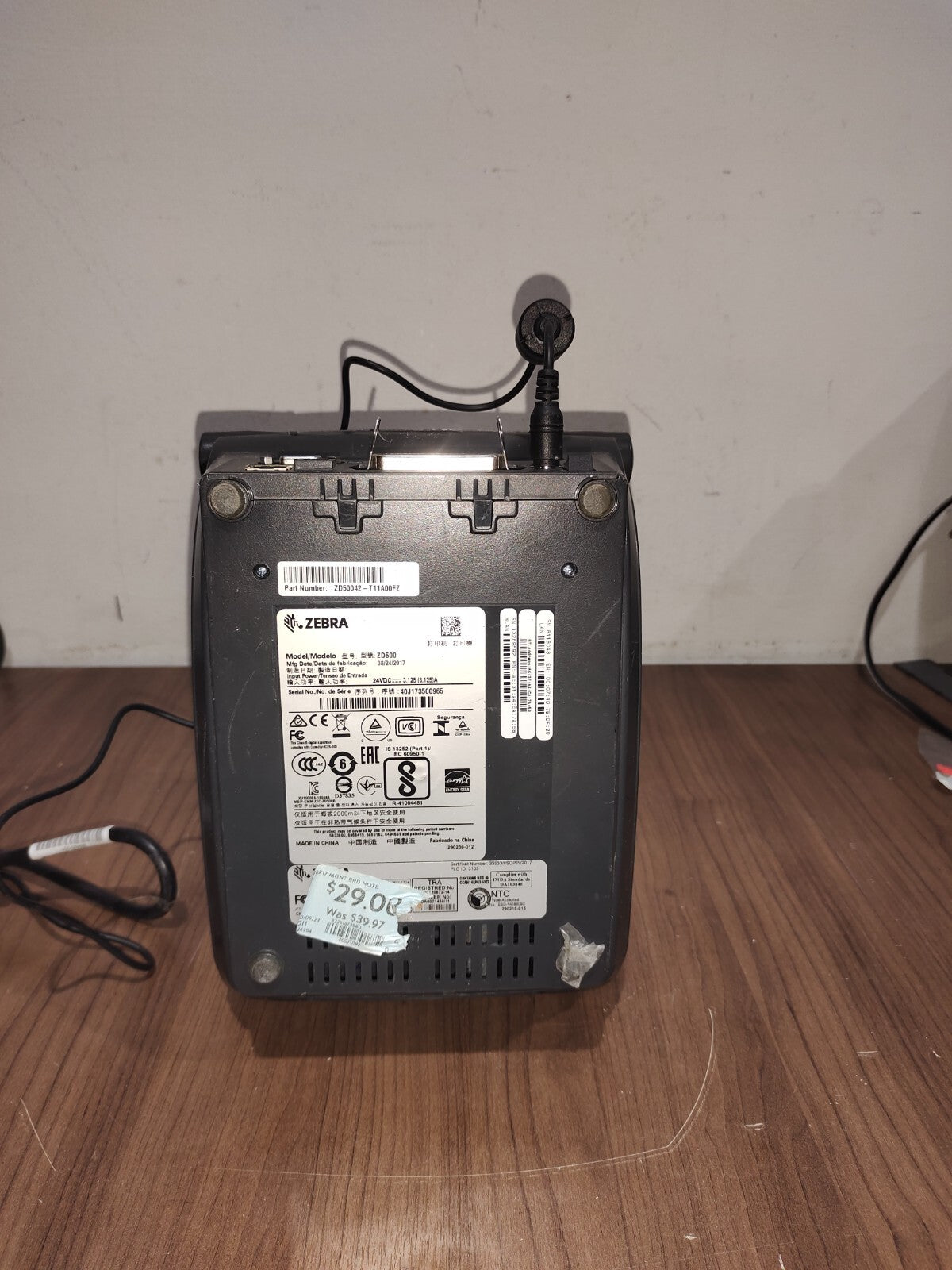 Zebra ZD500 Desktop Direct Thermal Transfer Printer (ZD50043-T01200FZ) - 1