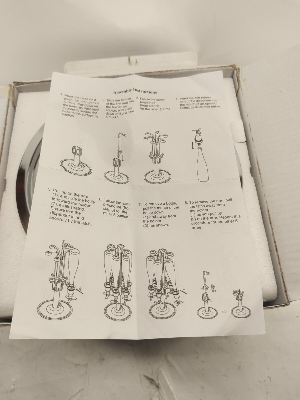 EZ-Pull - Revolving Alcohol Caddy - 6 Bottles - Liquor Holder Beverage Cocktail