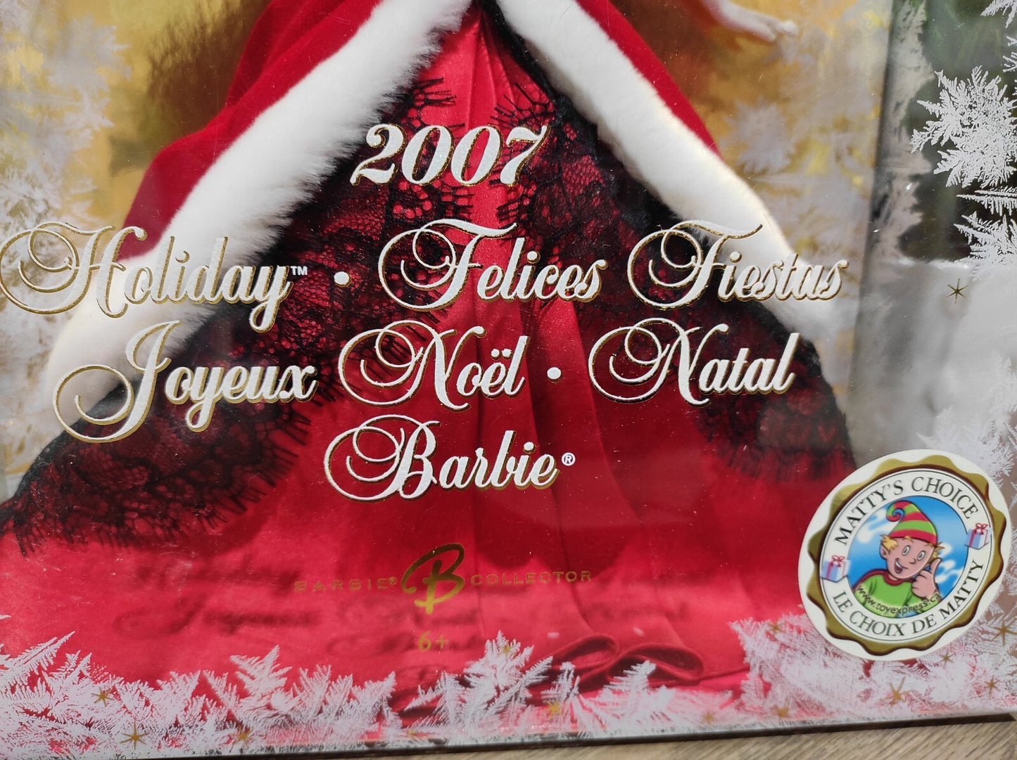 2007 Holiday Barbie Collector Doll Red Velvet Christmas Dress Mattel