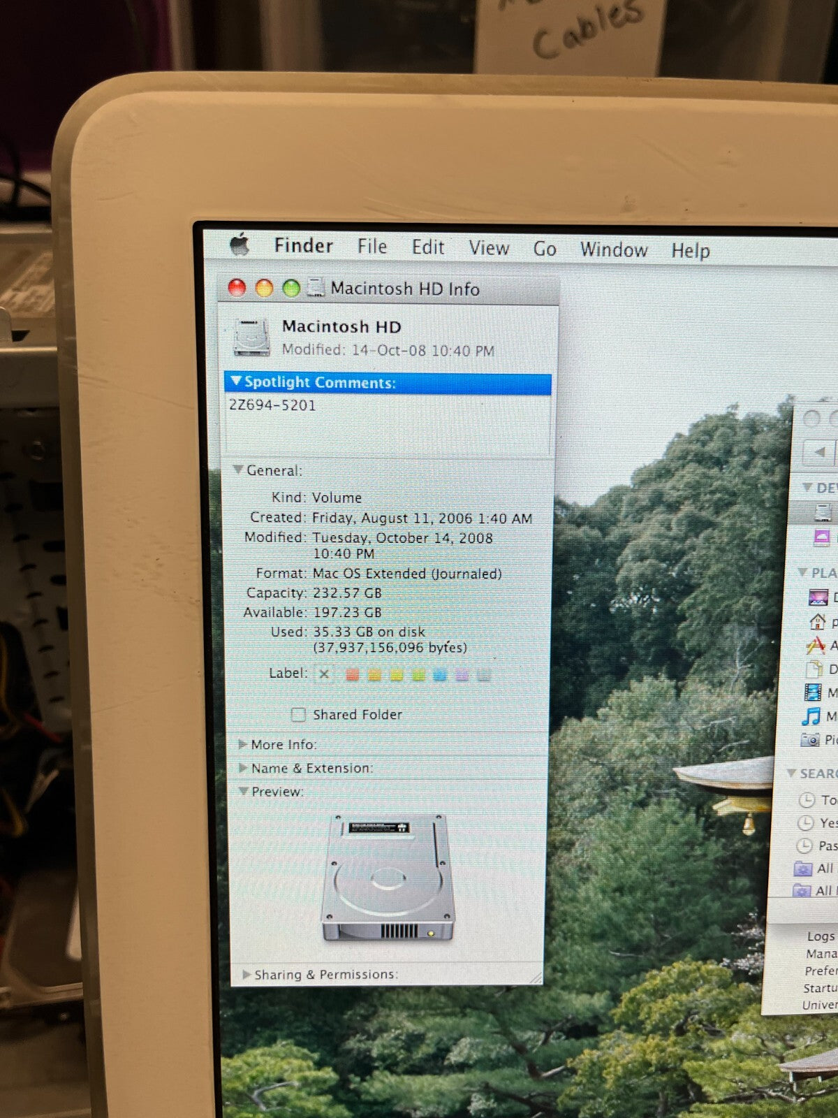 Apple iMac A1207 20" Desktop - MA589LL/A Intel Core 2 Duo