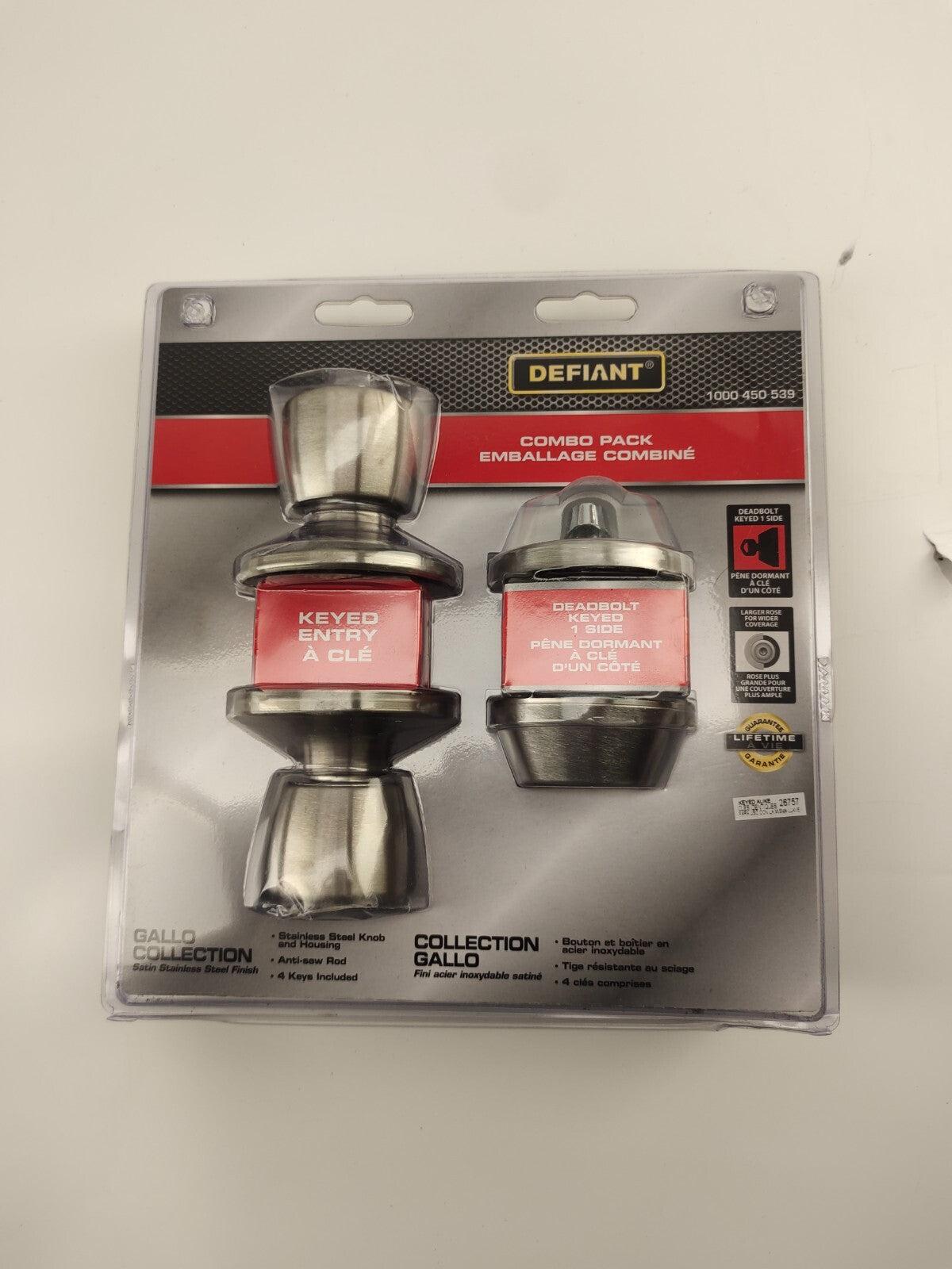 Defiant Brandywine Keyed Entry Door Knob & Deadbolt Lock Set In Stainless Steel