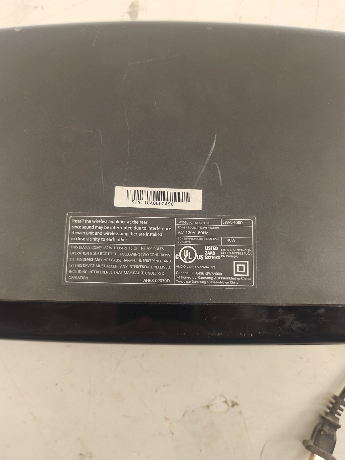 Genuine Samsung Home Theater SWA-4000 Wireless Receiver Module