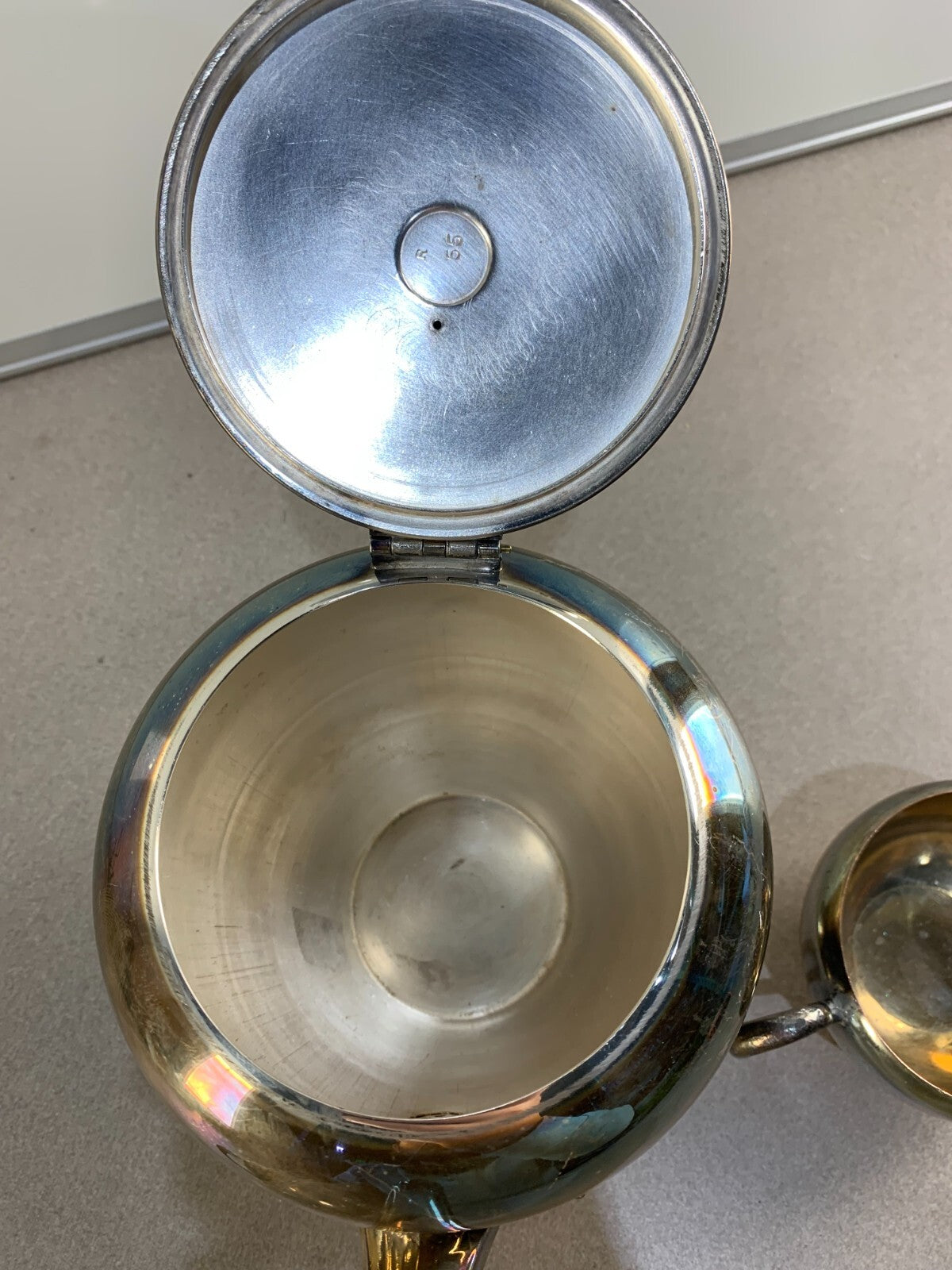 Wm. A Rogers Silver Plated Coffee or Tea Pot Sugar Bowl and Creamer Serve Set