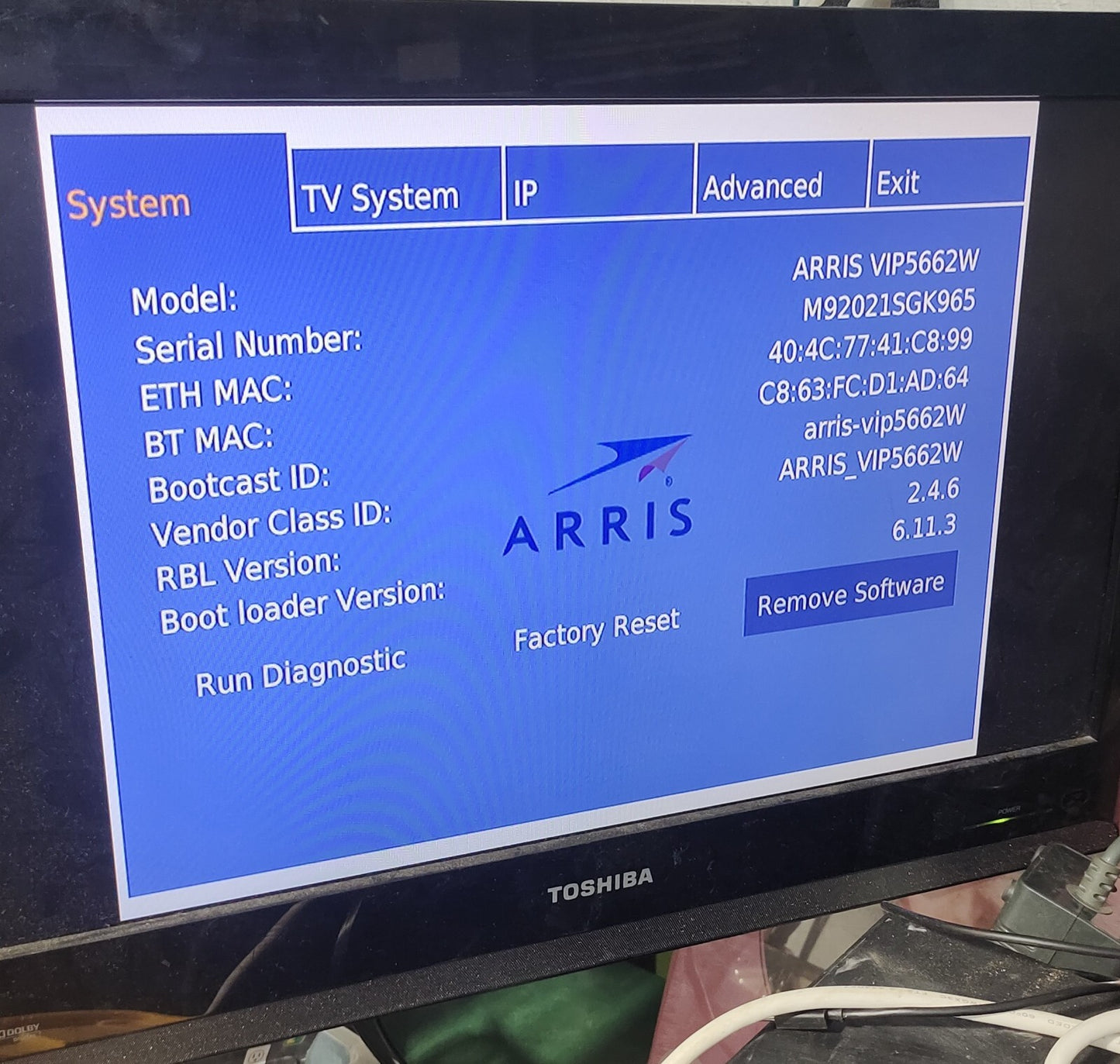 ARRIS VIP5662W Optik TV 4K PVR with 1TB DVR module Telus With Power Adapter