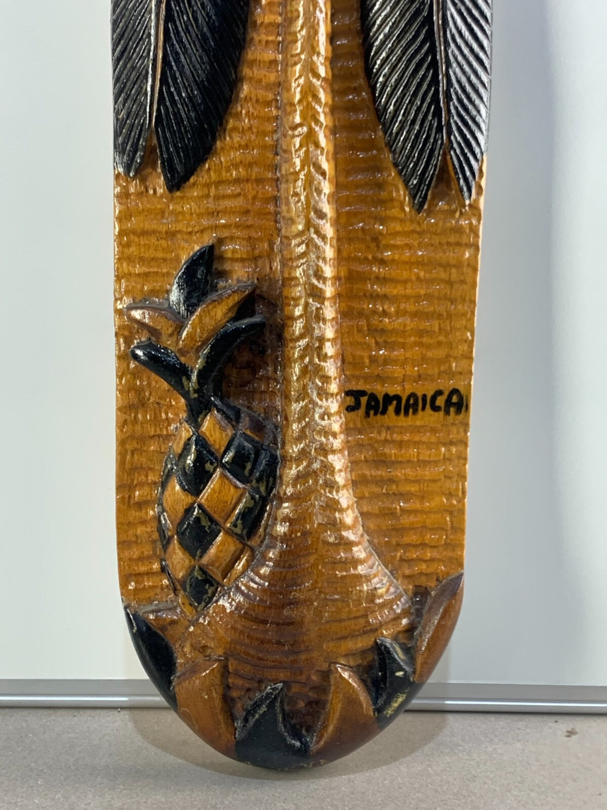 Wood Carved Palm Tree Jamaica Art