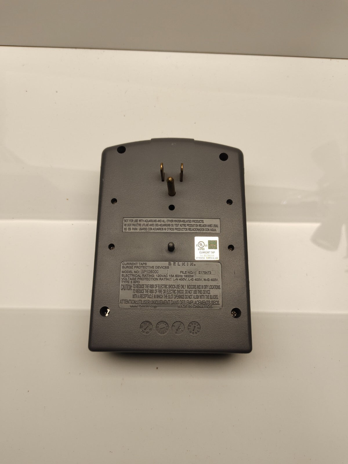 Belkin Pivot Plug Surge Protector 6 Outlets 1080 Joules Gray BP106000