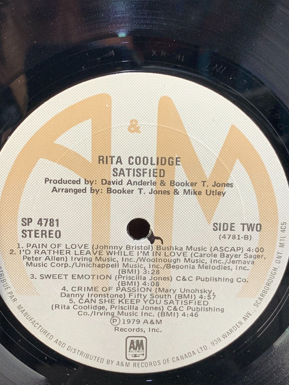 RITA COOLIDGE - Satisfied - 1979 Vinyl LP Record Pop Rock Country RARE!
