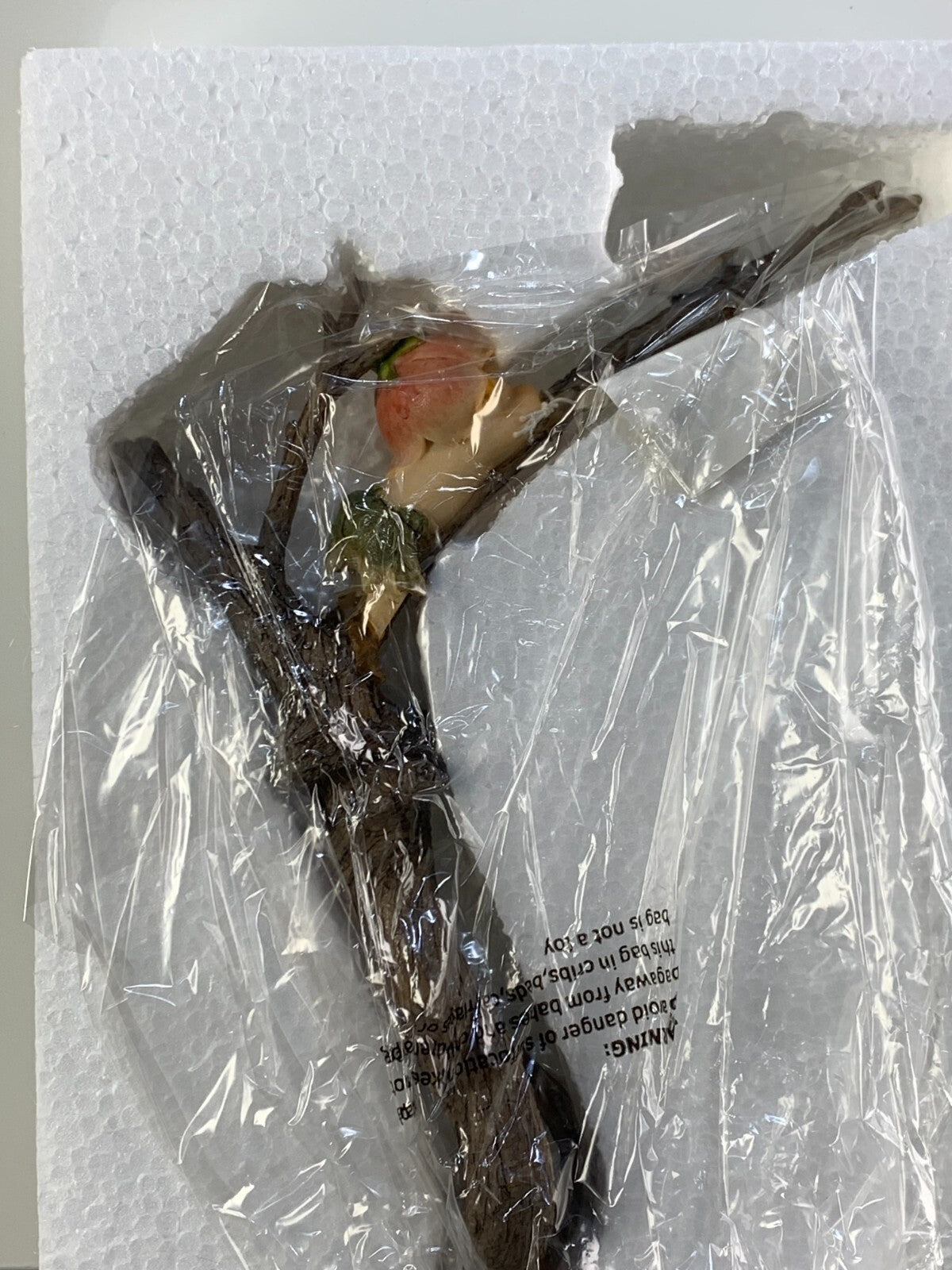 Wooden Branch with Elf and birdie Fugrine
