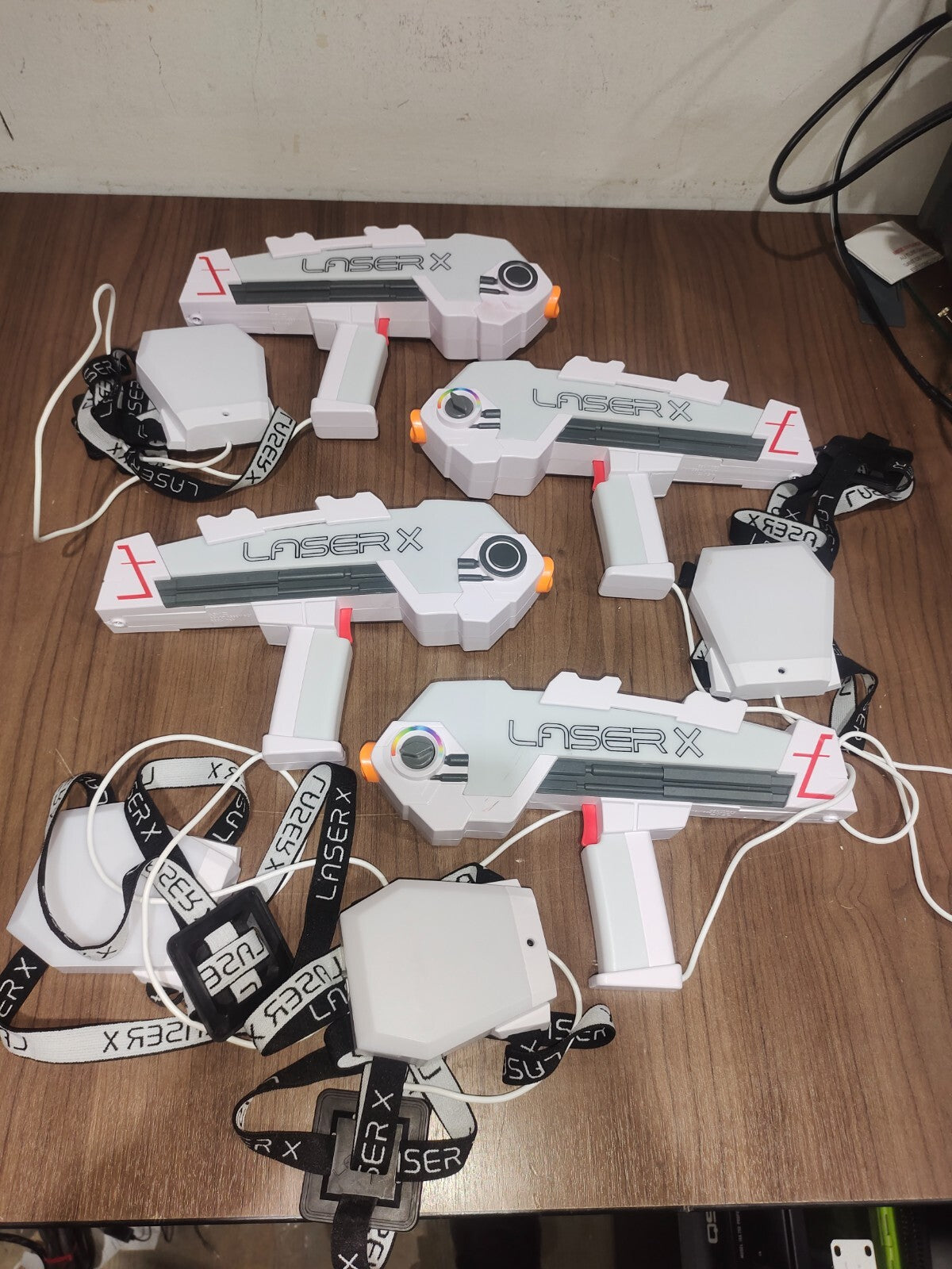 LaserX Laser Tag Game Set Long Range Blaster Guns with Vest Sensors - Set of 4