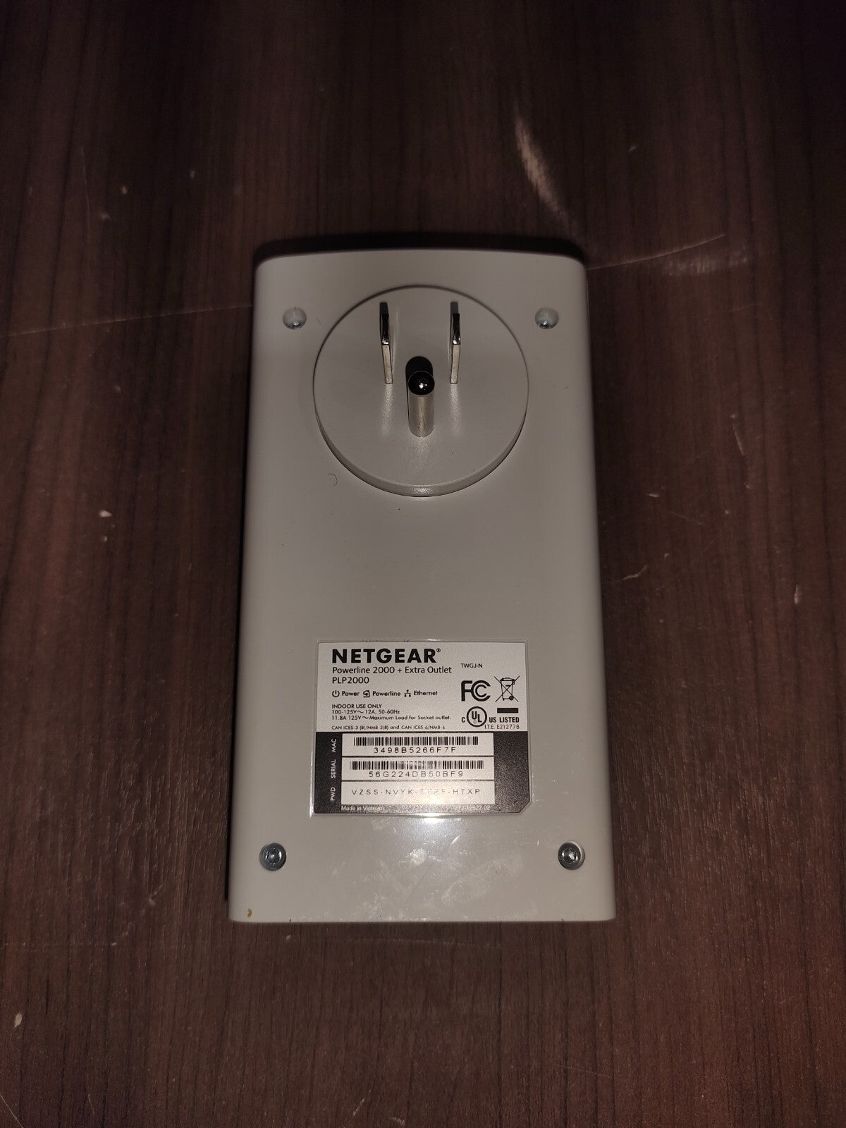 NETGEAR PLP2000 Powerline Adapter 2000Mbps PLP2000-100PAS - WHITE