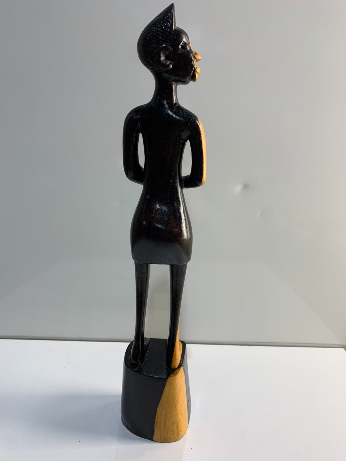 African Hand Carved Carving Wood Man Figure Art Sculpture