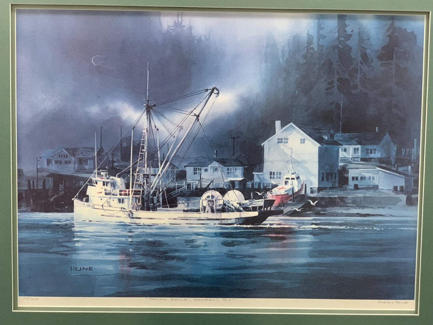 'Pacific Belle' Bamfield BC painting By Harry Heine, 27/350