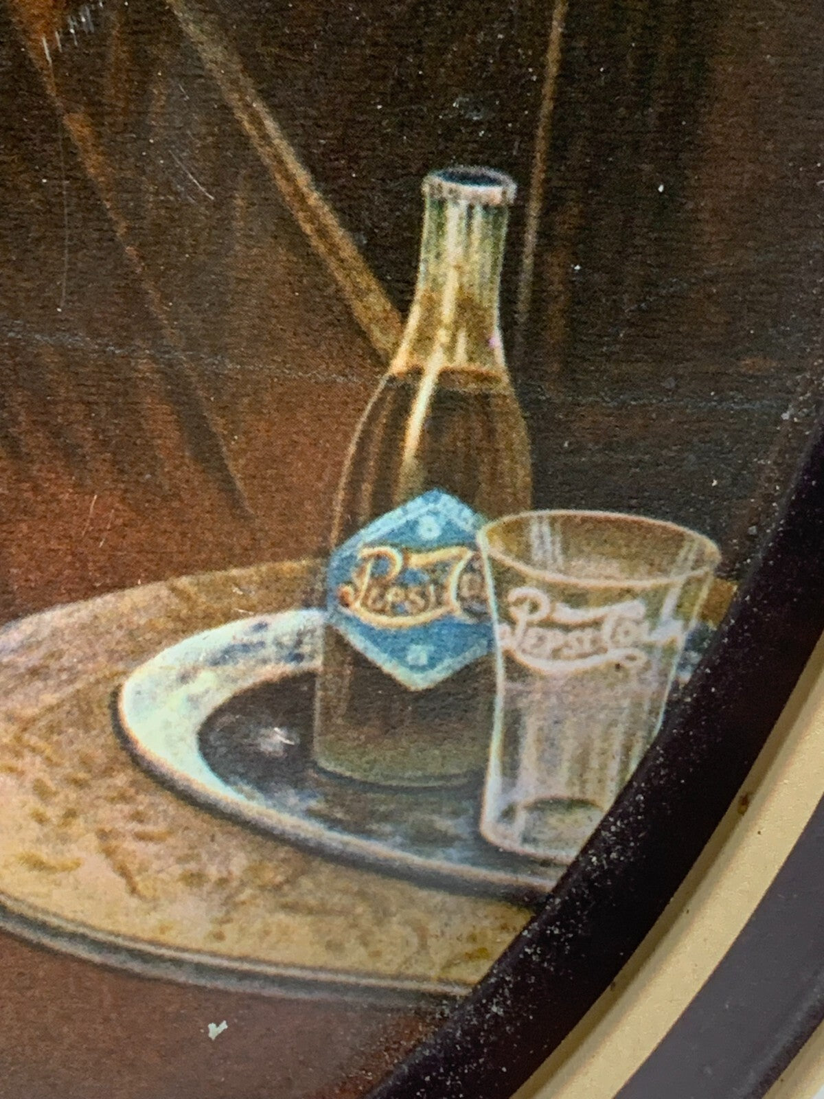 Vintage Pepsi Cola Soda Pop Oval Metal Serving Tray Gibson Girl