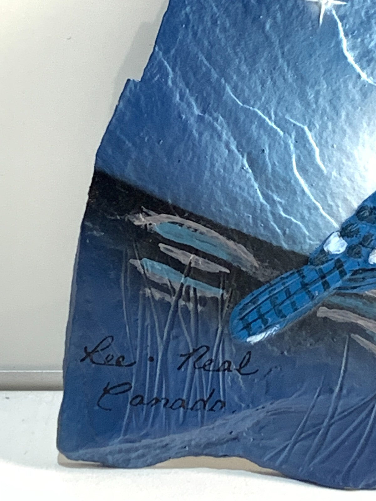 "Blue jay" from the original painting of artists Lee Hopkins and Neal Doucette