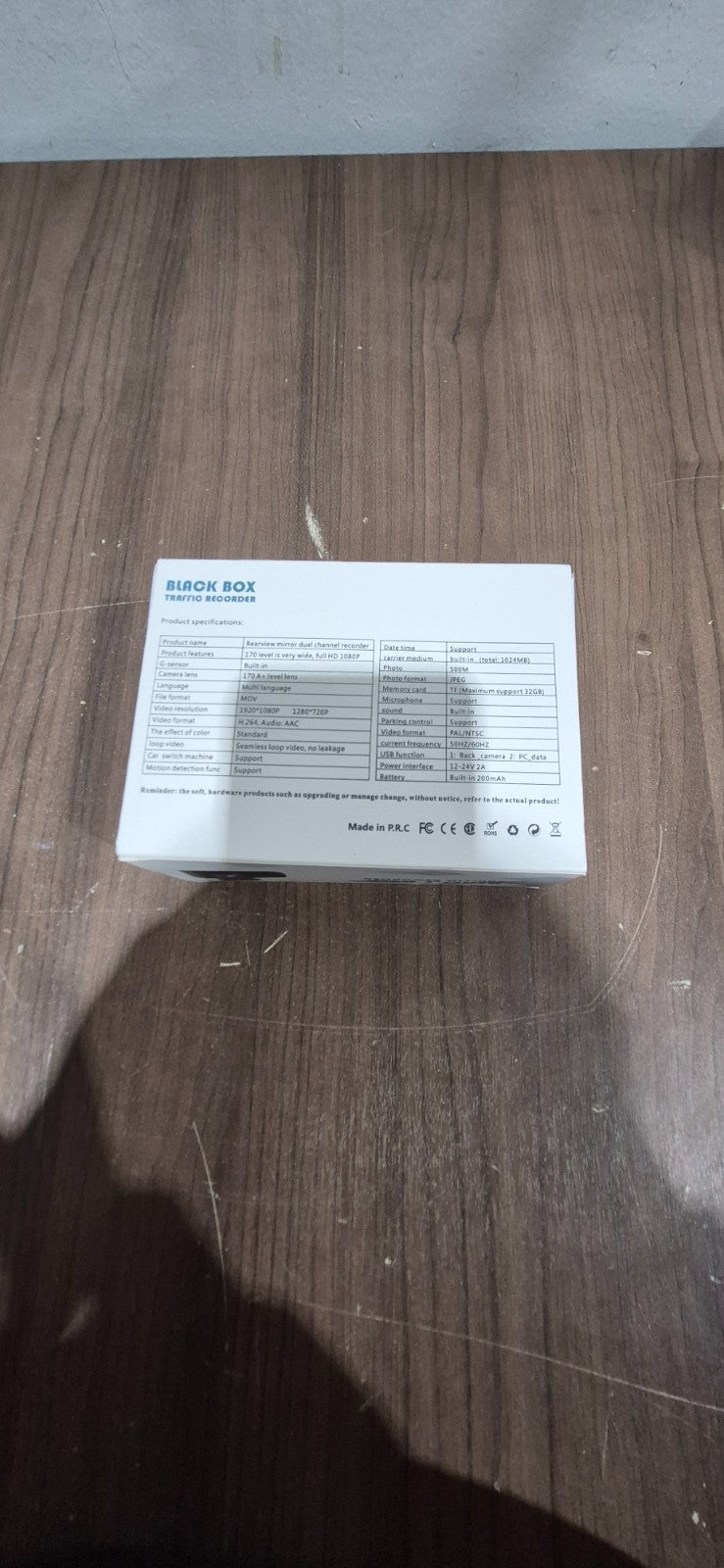 Black Box Traffic Recorder Dash Cam- Super HD 1296P Inc. 32GB Memory Card