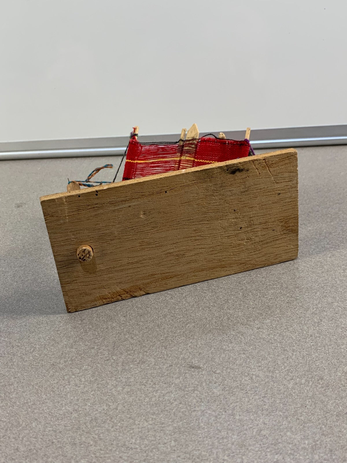 Guatemalan Folk Art Hand Made Rug Weaver Fabric Doll Diorama Vintage