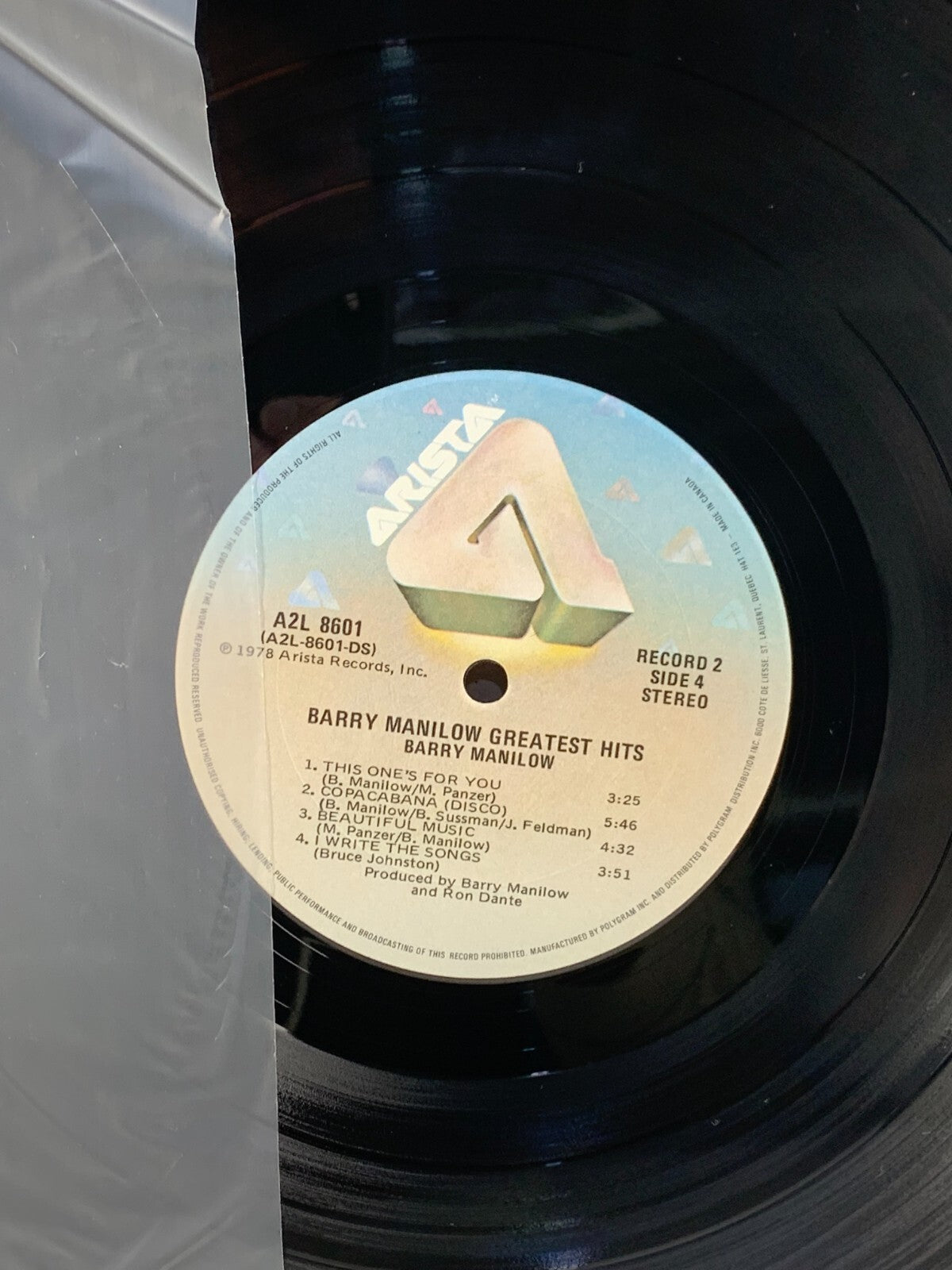 BARRY MANILOW Greatest Hits Disco Vinyl Double LP Record A.M. Gold 1978 Arista