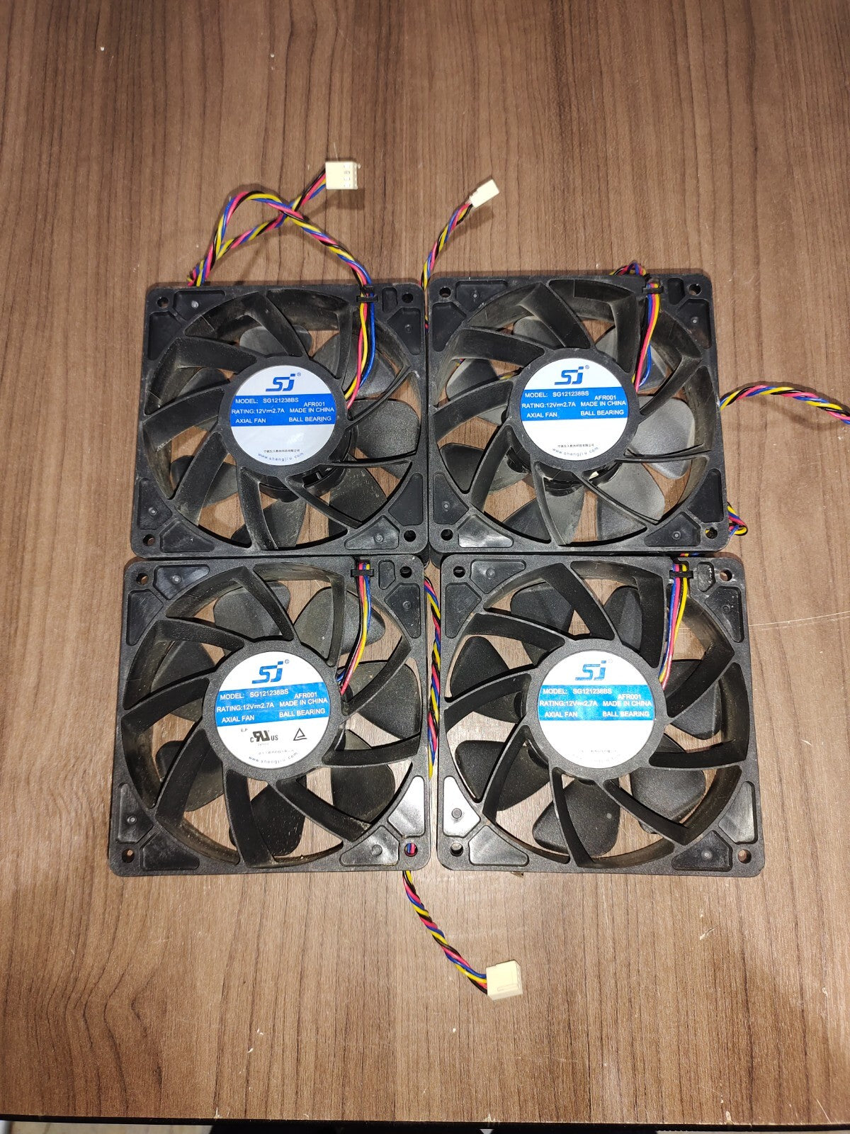 SJ Cooling Fan SG121238BS 6500RPM 12V 2.7A 12cm - 3 (Set of 4)