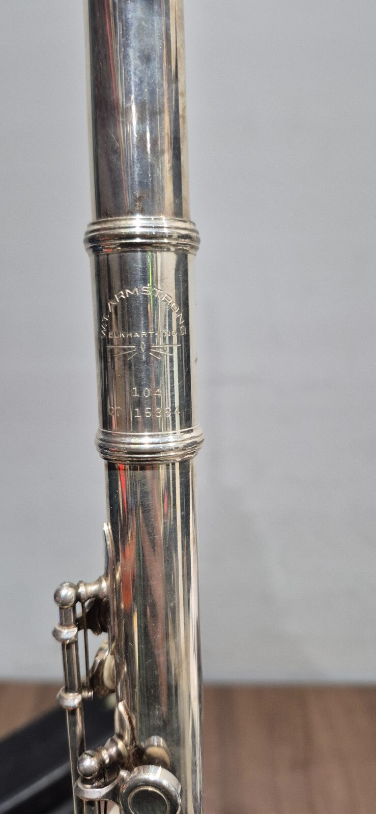 Vintage W.T. Armstrong Elkhart M2 Silver Flute C Boehm Model 104 w/ Carry Case