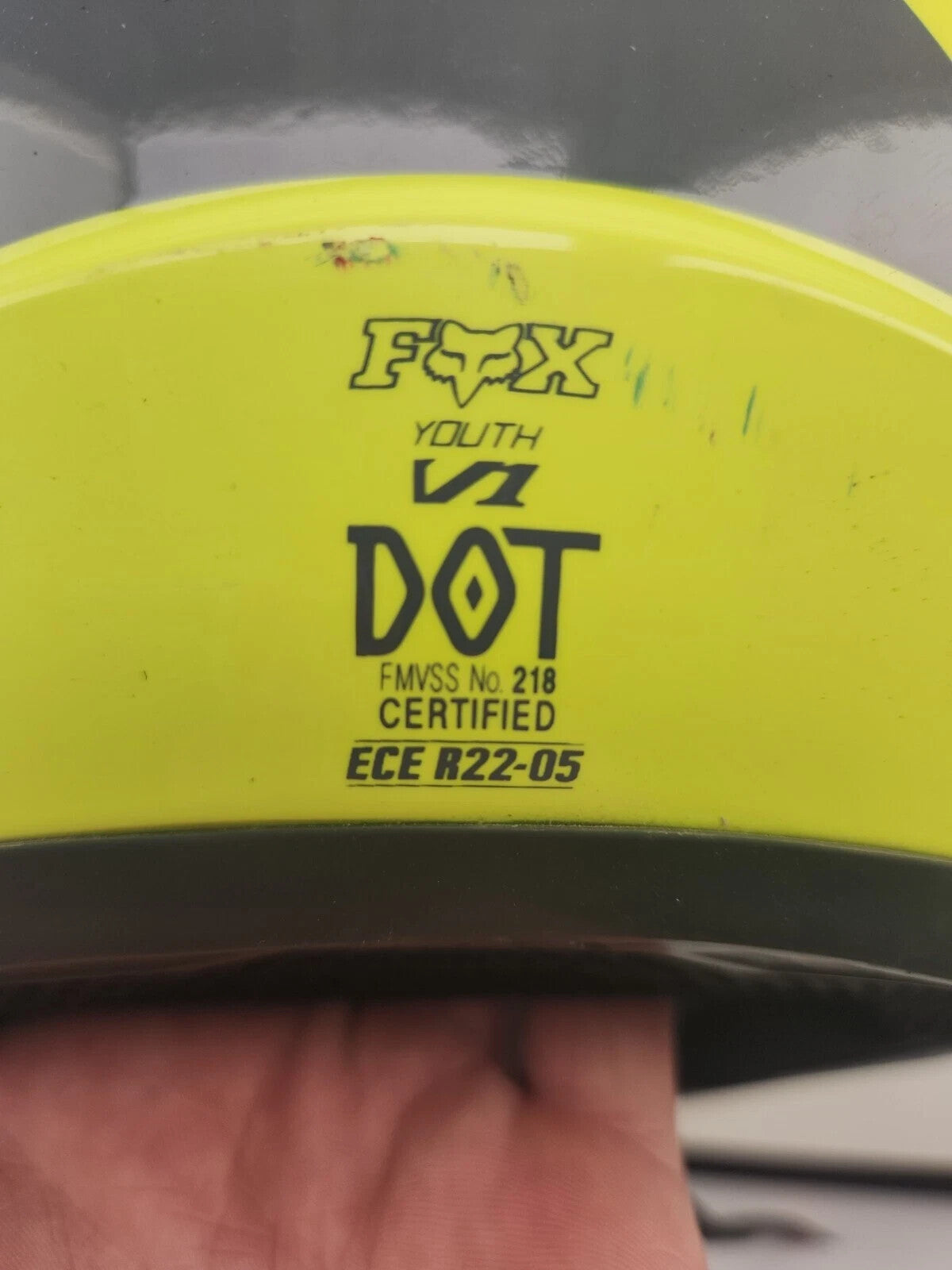 Fox Racing Youth V1 Ballast Offroad Helmet MIPS Light DOT ECE Fluorescent Green