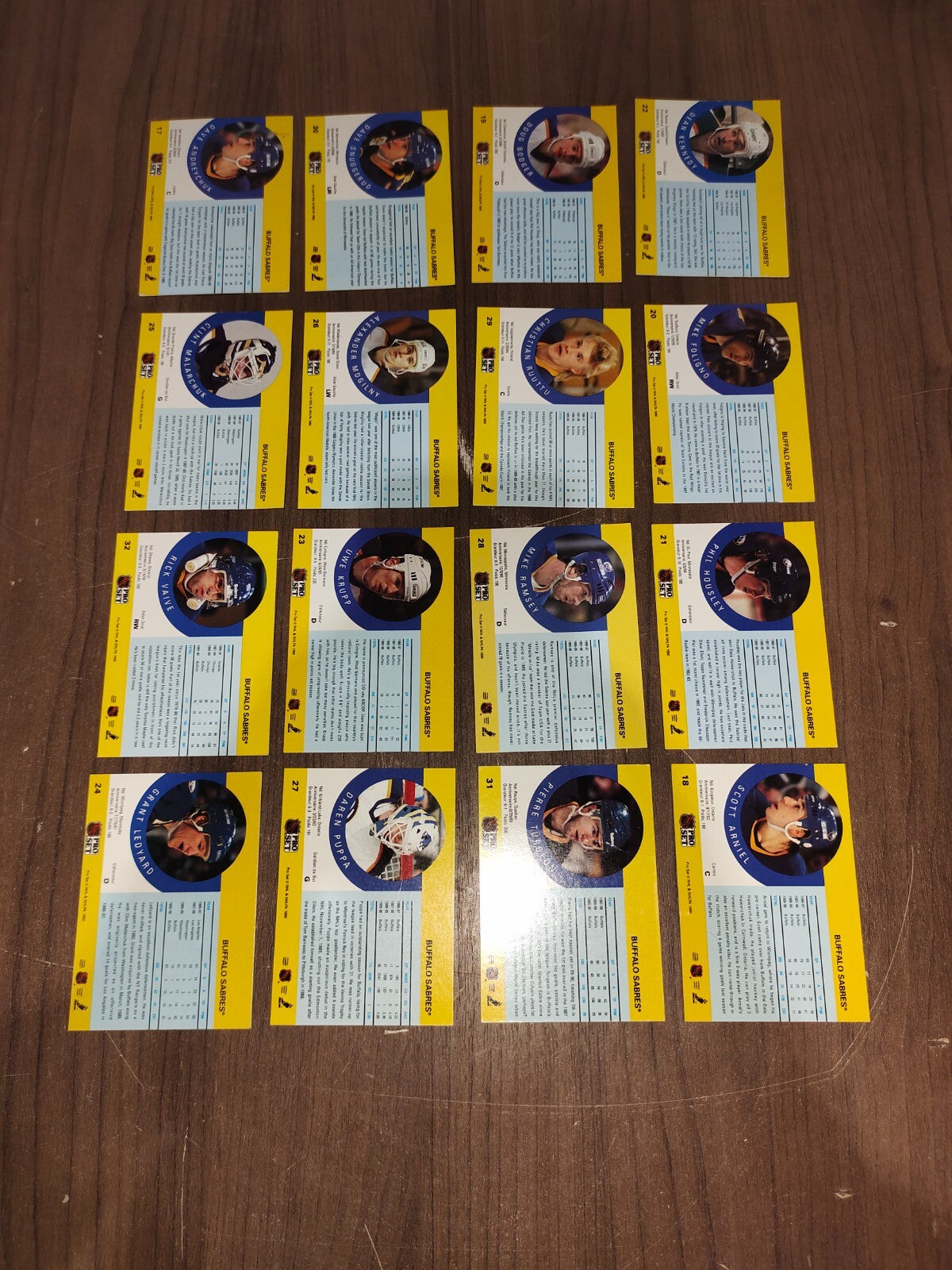 Rare Collectible NHL - Buffalo Sabres Cards PRO-SET - Set of 16 Cards