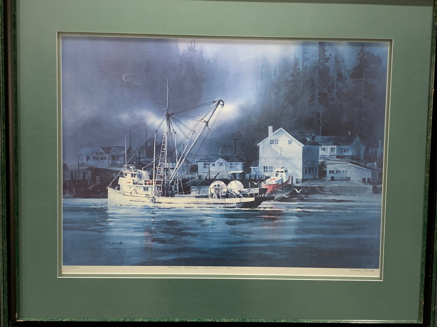 'Pacific Belle' Bamfield BC painting By Harry Heine, 27/350