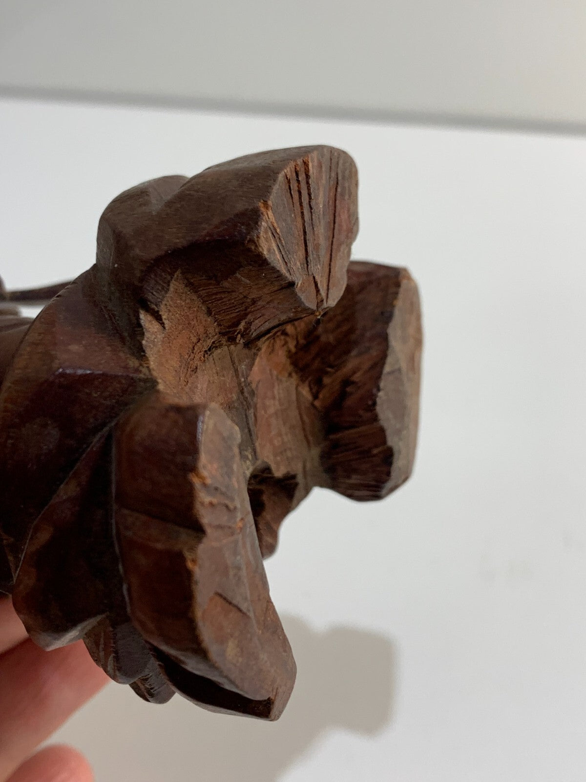 Antique Chinese carved wooden figure Deity