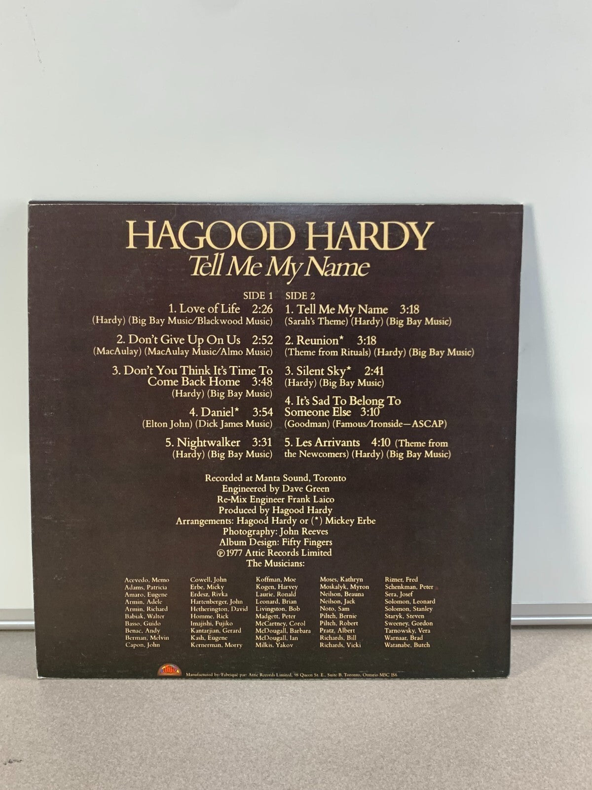 Hagood Hardy – Tell Me My Name - LP Vinyl Record LAT 1034 Canada