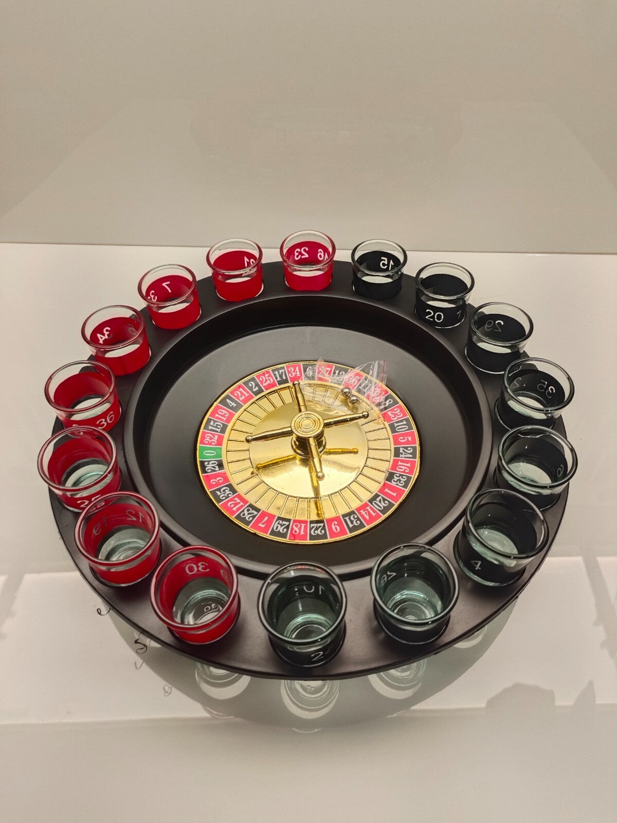 16pc Shot Roulette Drinking Gaming Set 16 in Casino Style Gambling Wheel GAME