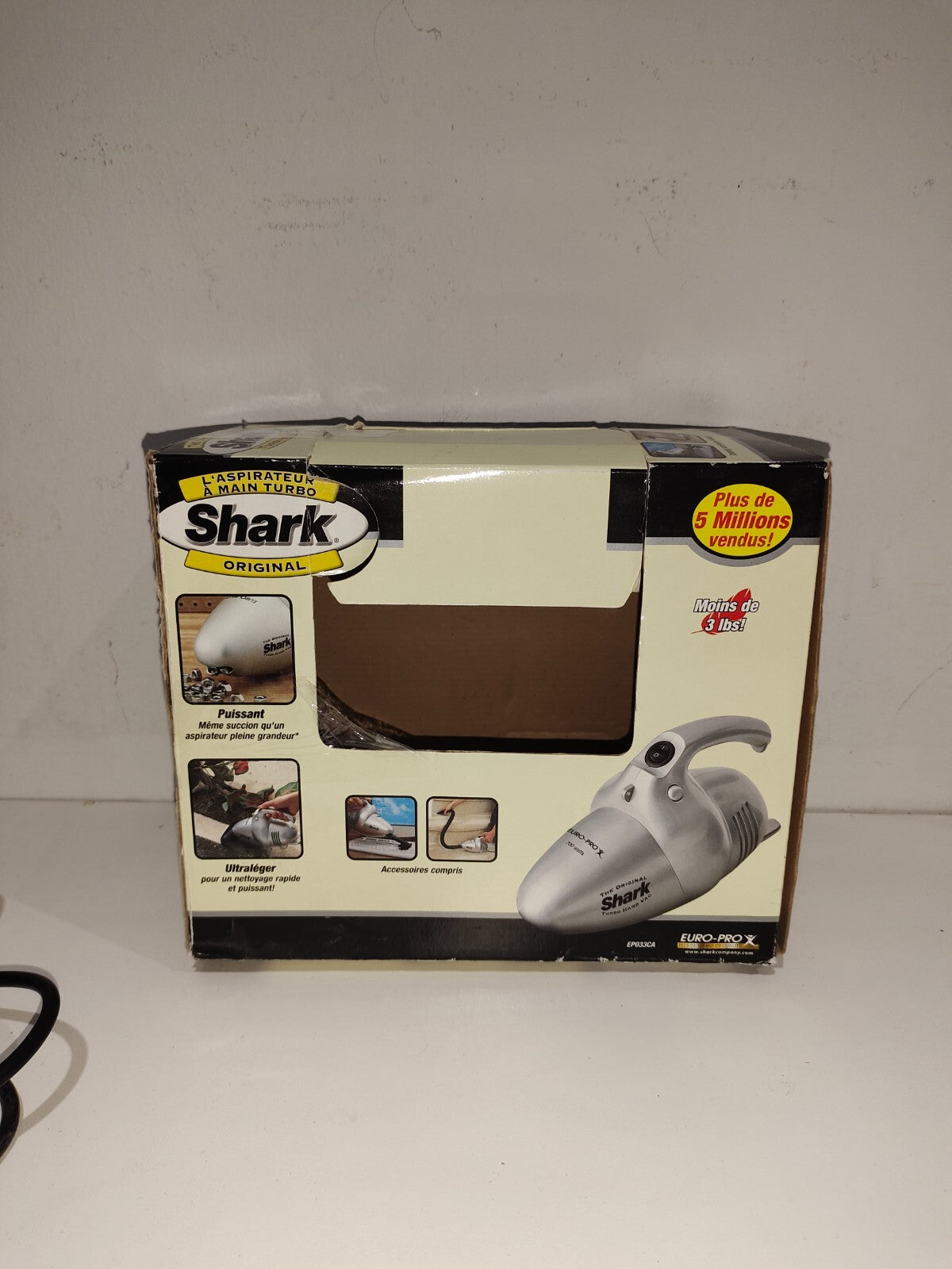 Shark Euro-Pro X Turbo Hand Vacuum Model EP033CA 700W Power, Hose & Attachments