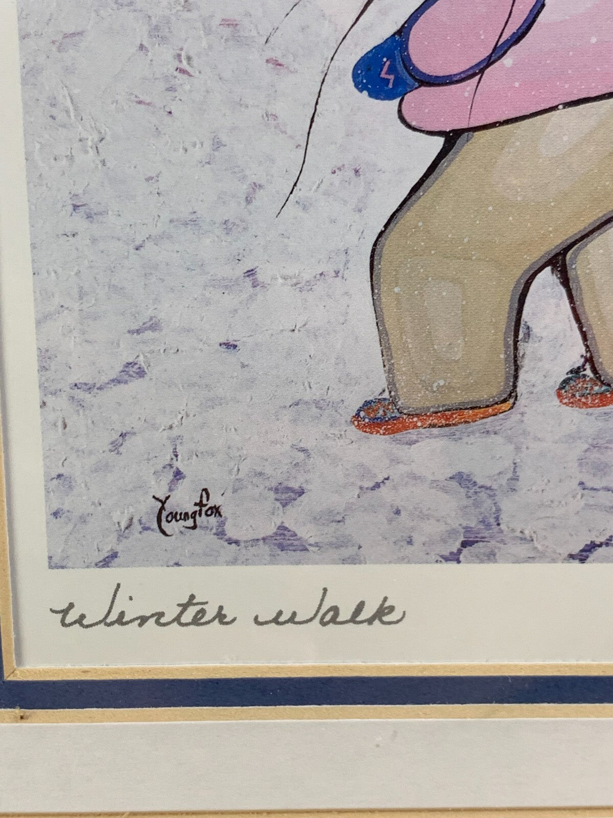 "Winter Walk" Contemporary Native Indigenous Print Art By Cecil Youngfox