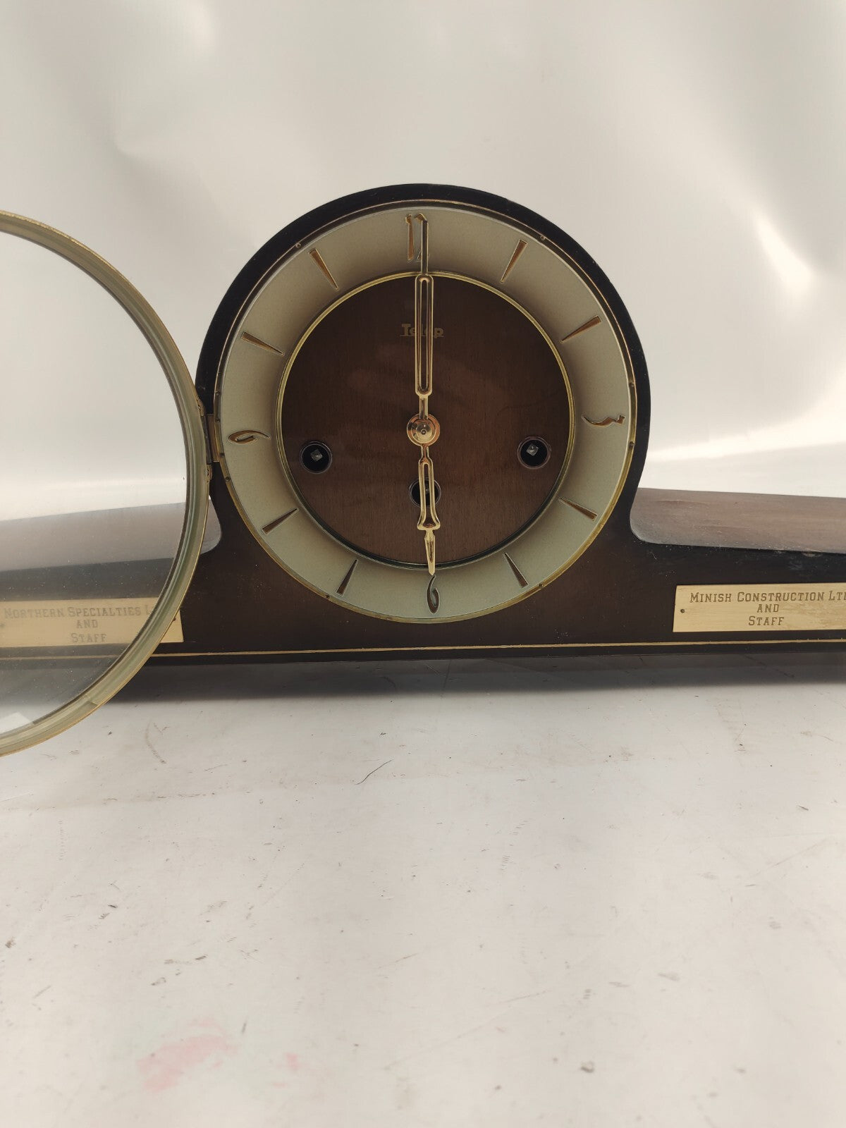 Rare Beautiful Later Art Deco Junghans Chiming Mantel Clock with balance wheel