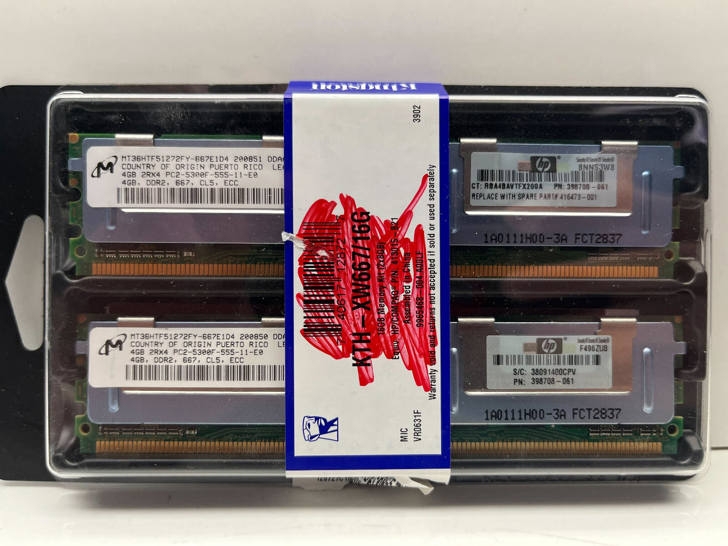 32GB (8x4GB) HP OEM DDR2 667 RAM CL5 ECC PC2-5300F-555-11-E0 PN 398708-061