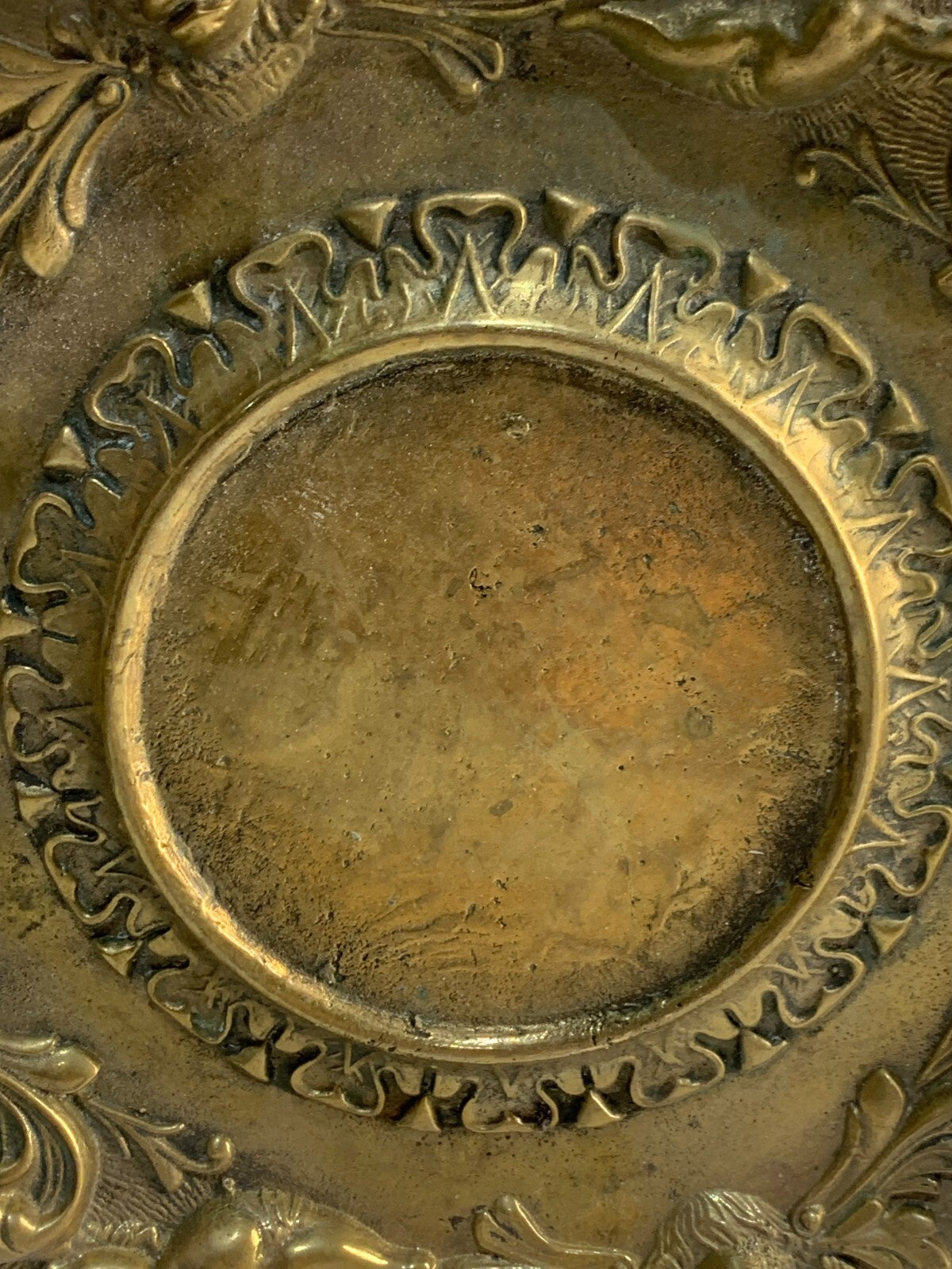 Vintage Round Brass Plate