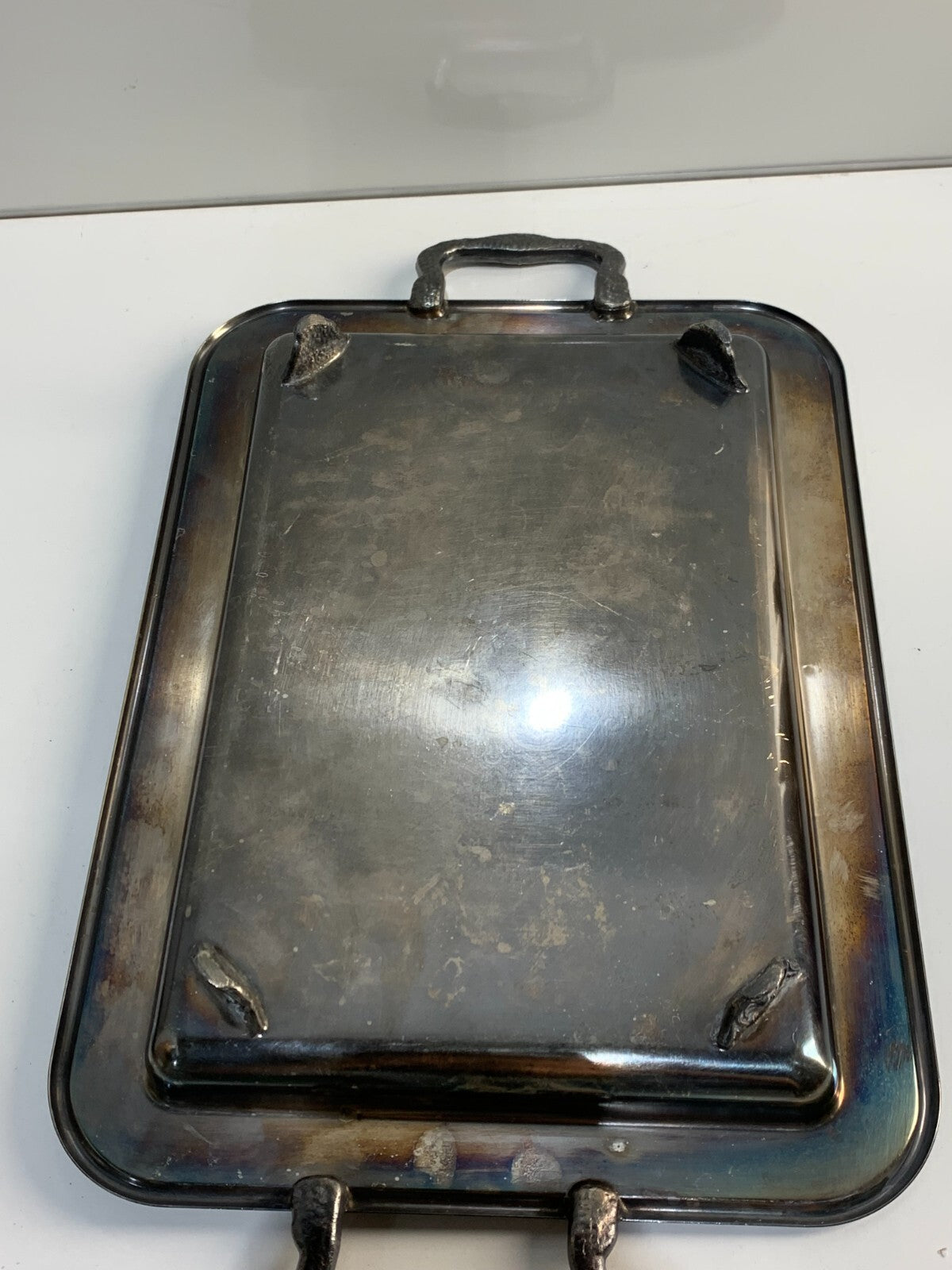 Silverplate 2 Handle Tray Footed Beautiful Design Etched