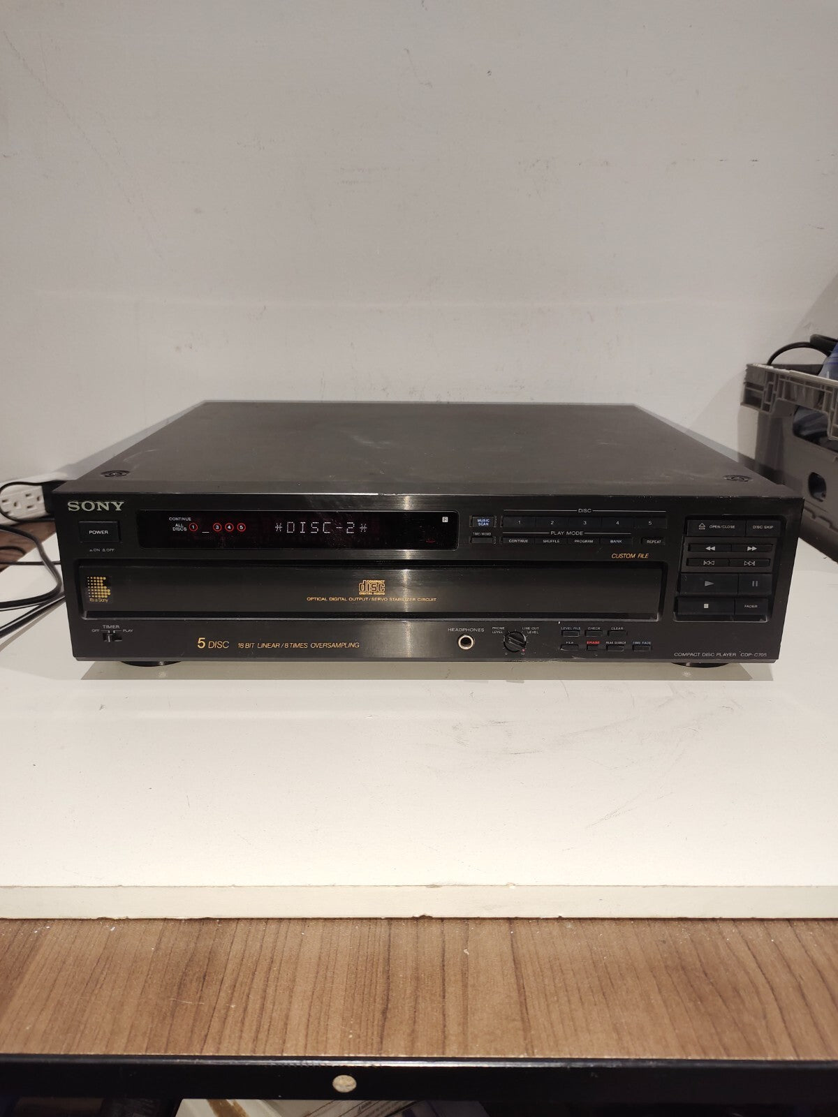 Sony CDP-C705 5 Disk CD Changer Digital Out Variable Out