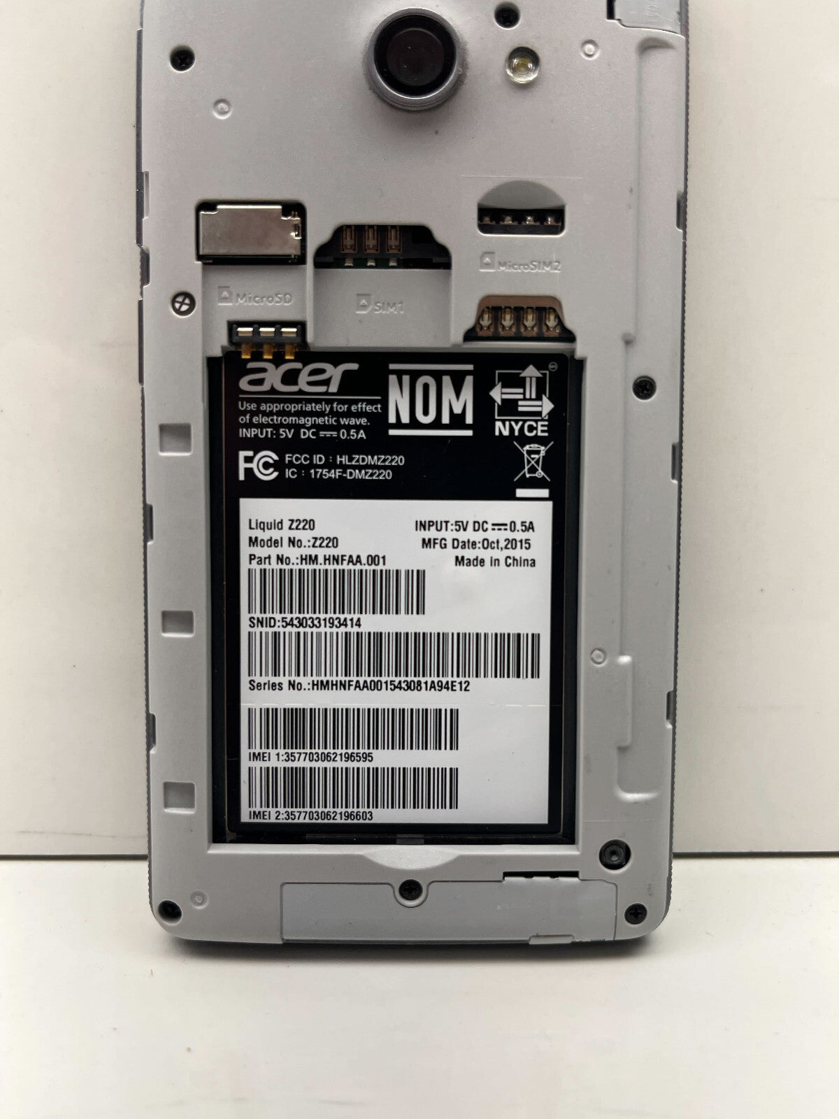 Acer Liquid Z220 Smartphone FOR PARTS