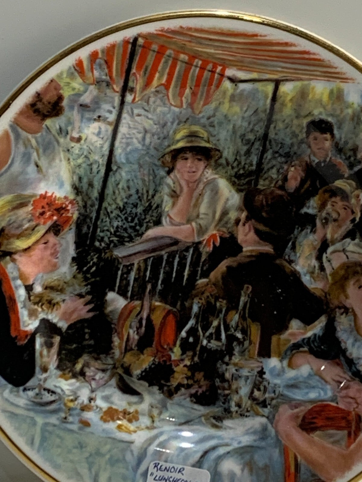 Rare 1979 Limoges France Gold Trim Renoir Plate"Dejeuner des Caroliers" Limited