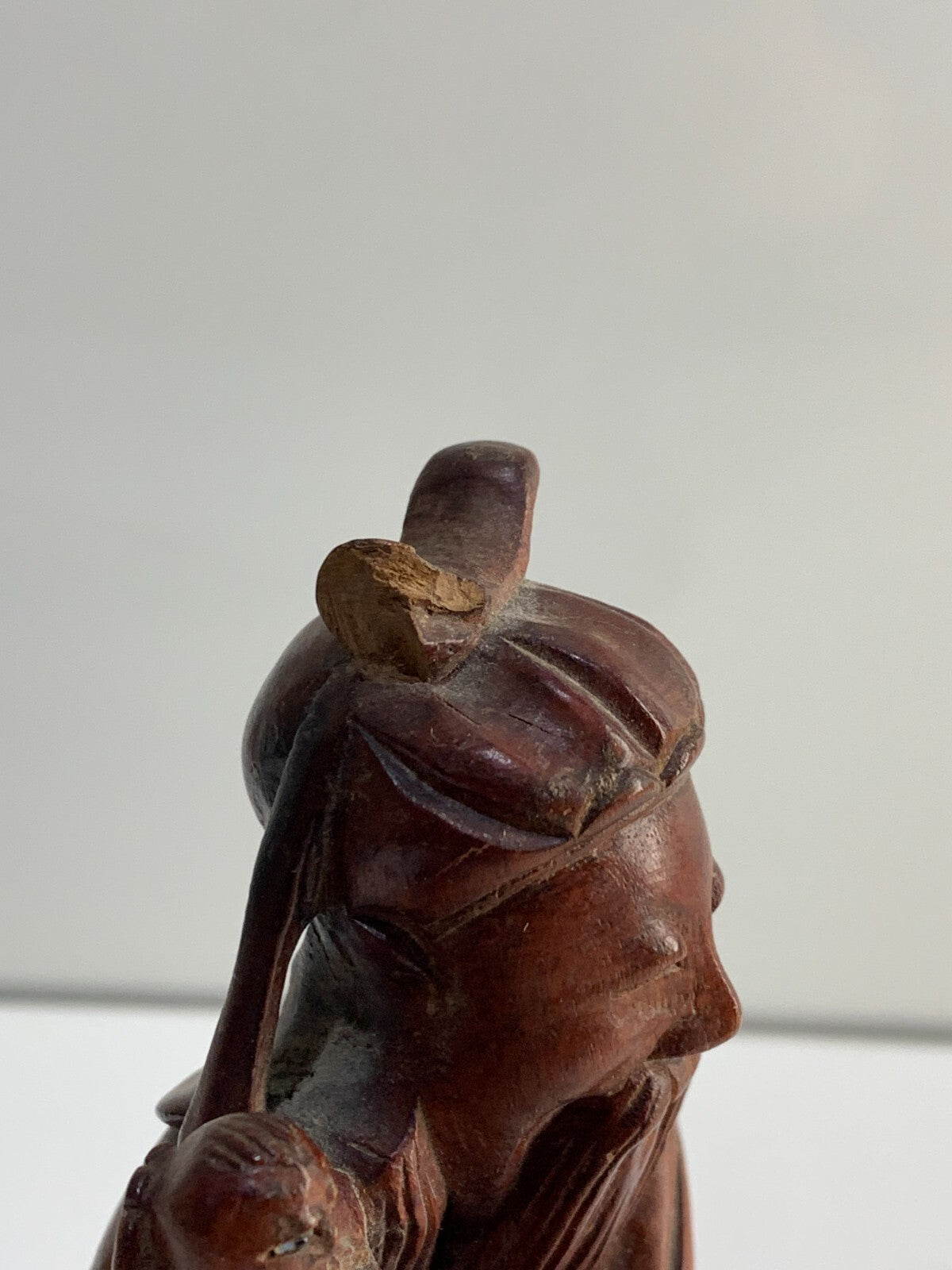 Antique Chinese carved wooden figure Deity
