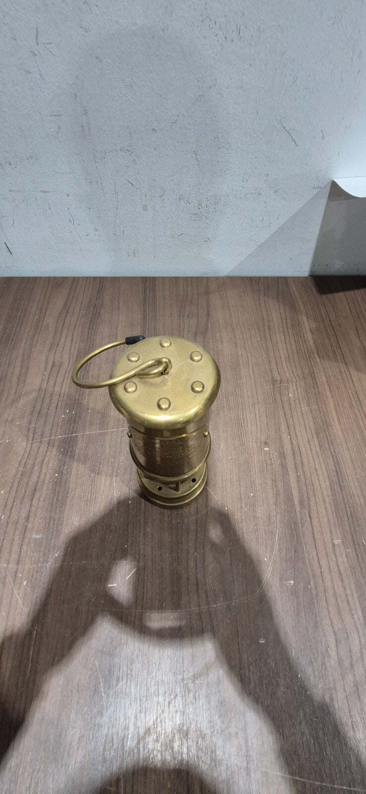 Vintage Brass British Coal Mining Miners Lamp Aberaman Colliery Wales UK