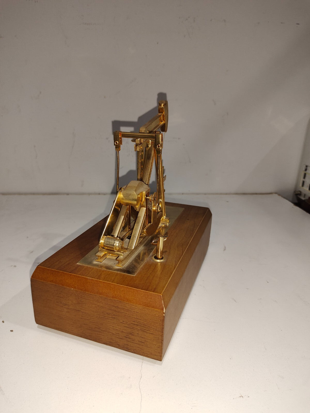 Vintage Metal Oil Derrick Model - Wind-Up Music Show Piece