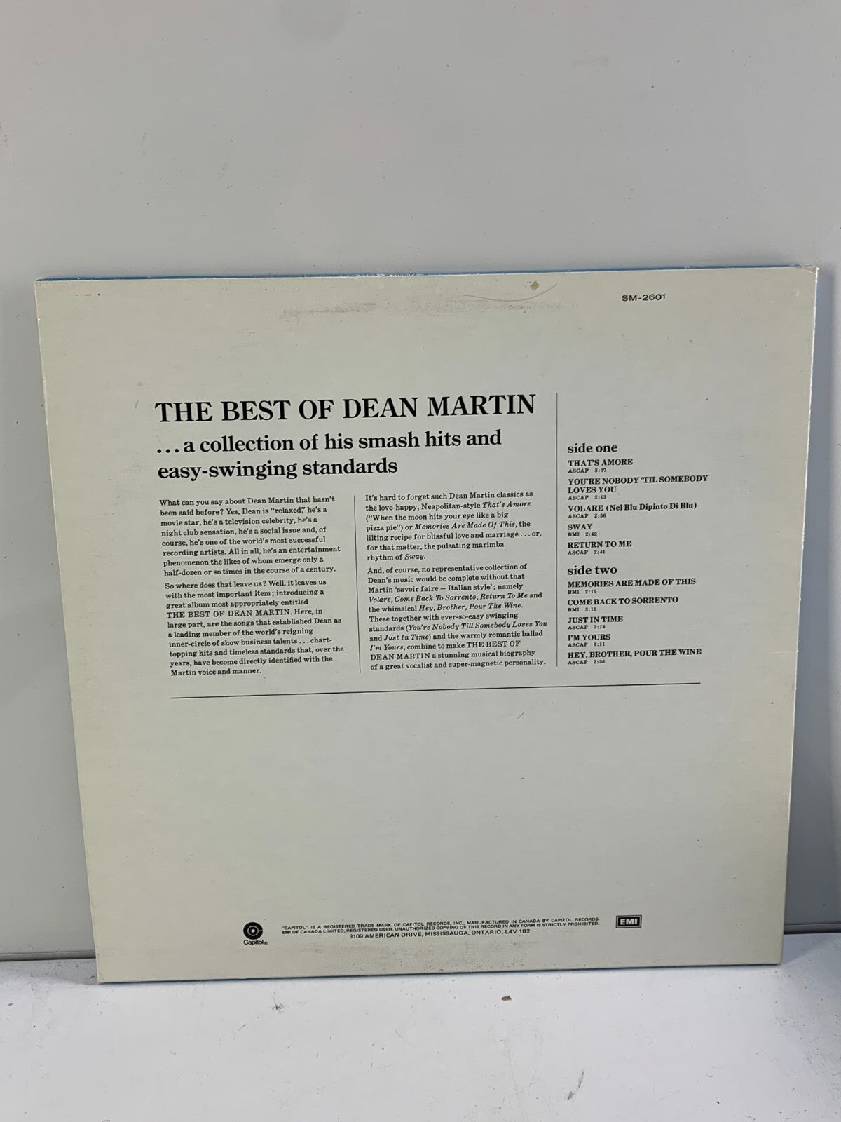Dean Martin LP The Best Of Dean martin On Capitol - Vg