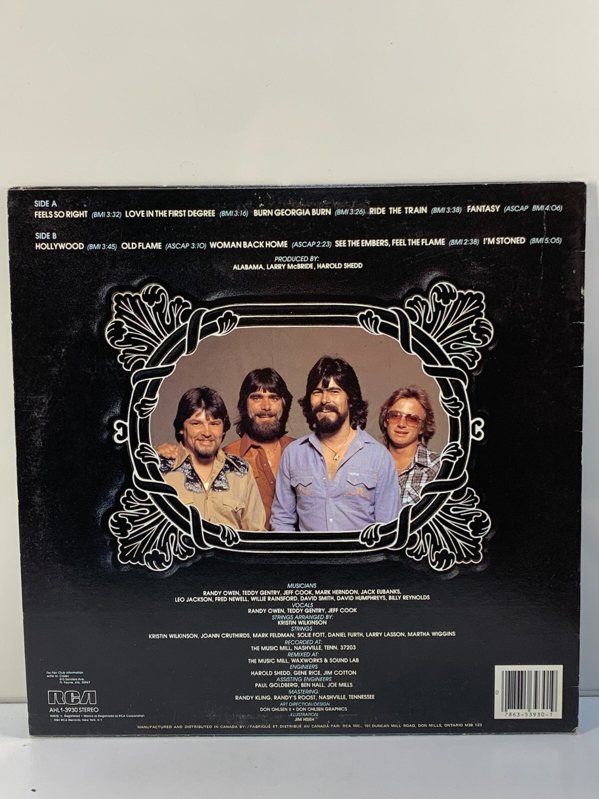 Alabama "Feels So Right" Vinyl Record LP 1981 RCA Country Album